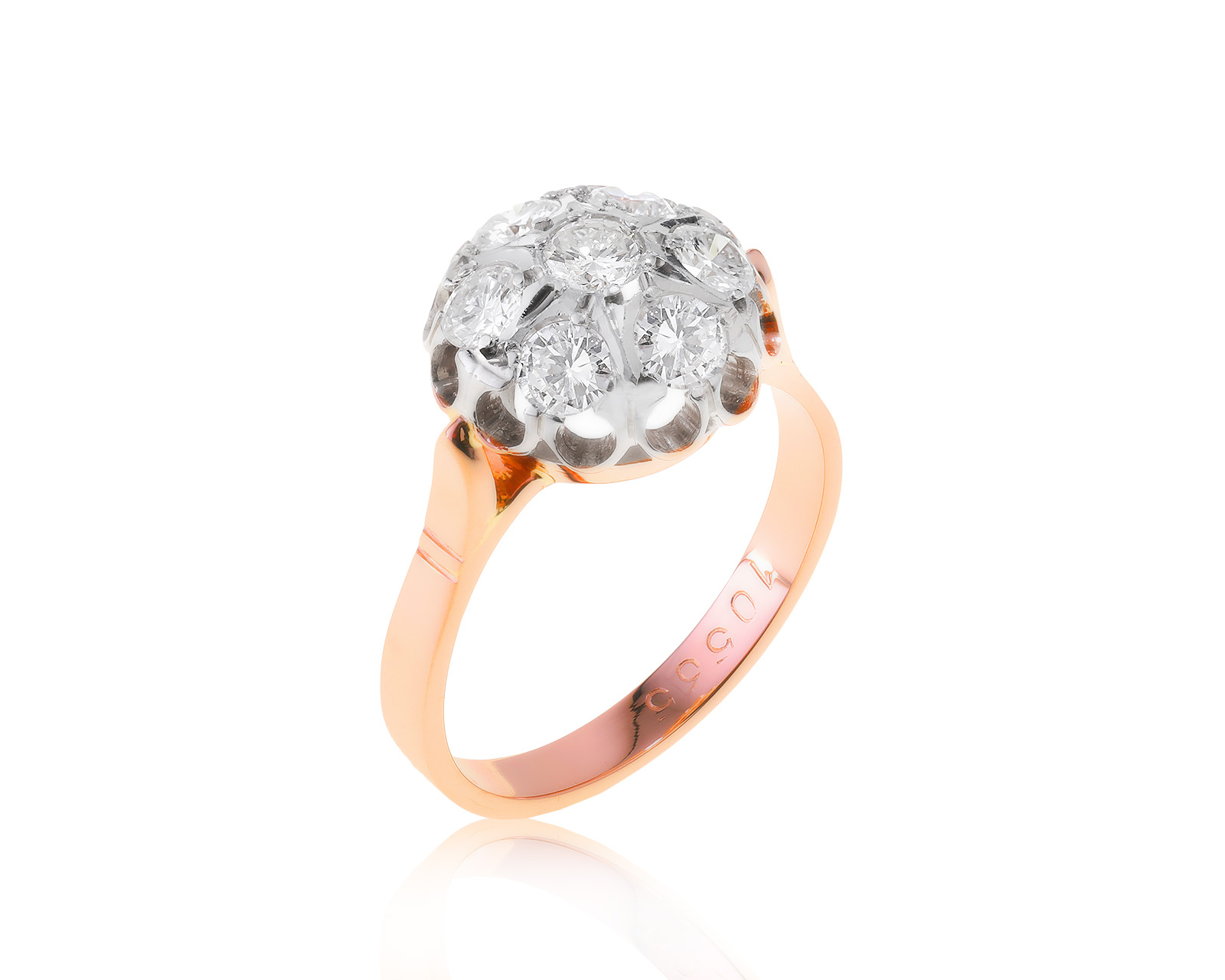 Винтажное золотое кольцо с бриллиантами 1.40ct СССР 200123/4