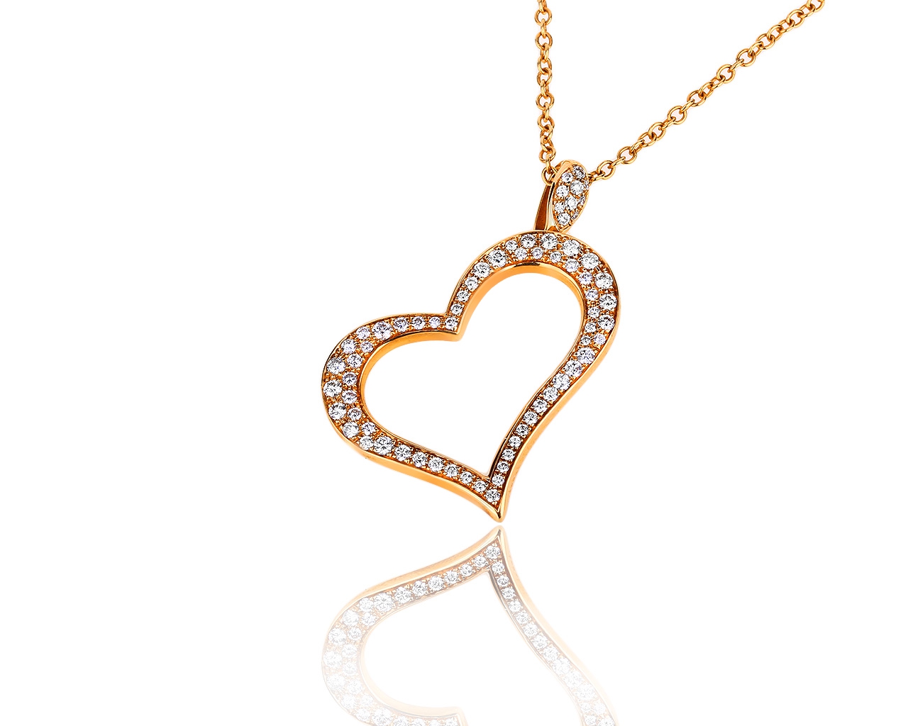 Золотой кулон c бриллиантами 0.77ct Piaget Heart 190716/4