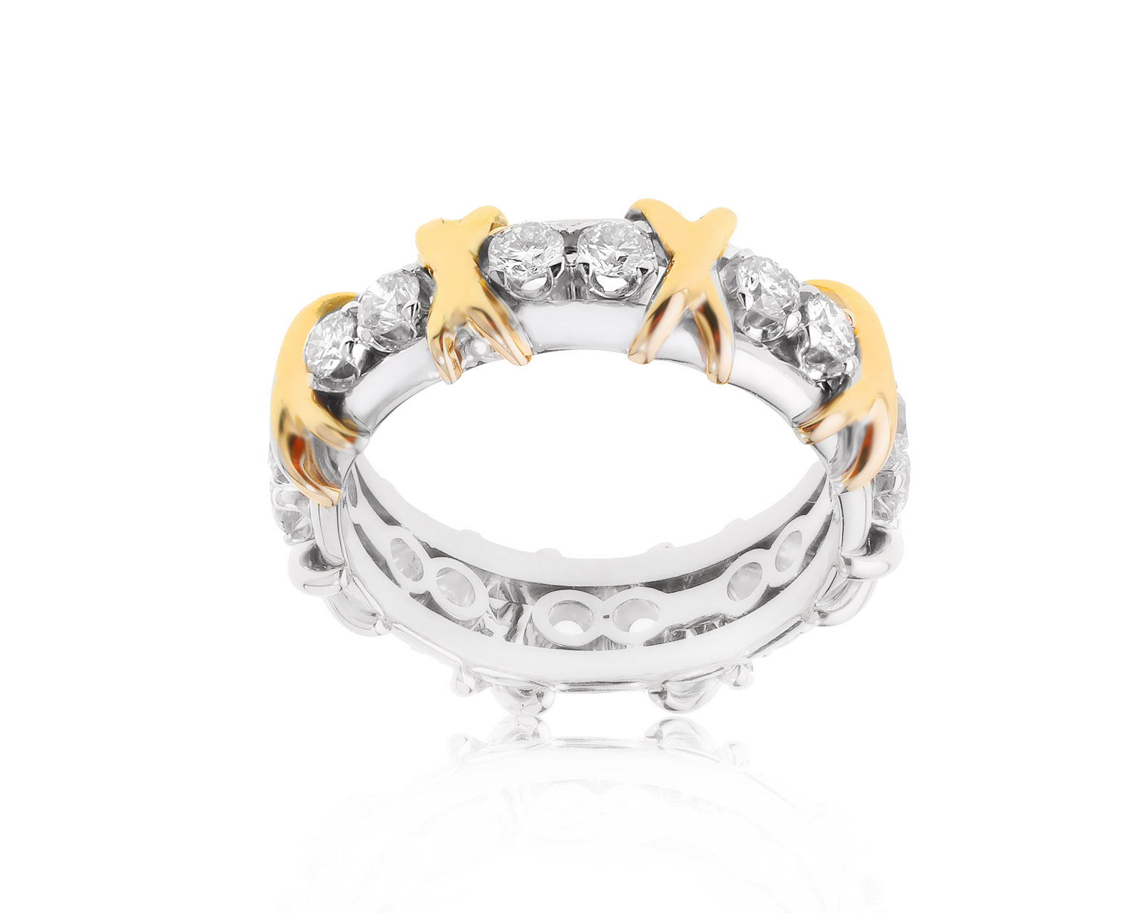 Модное золотое кольцо с бриллиантами 0.84ct 290822/5