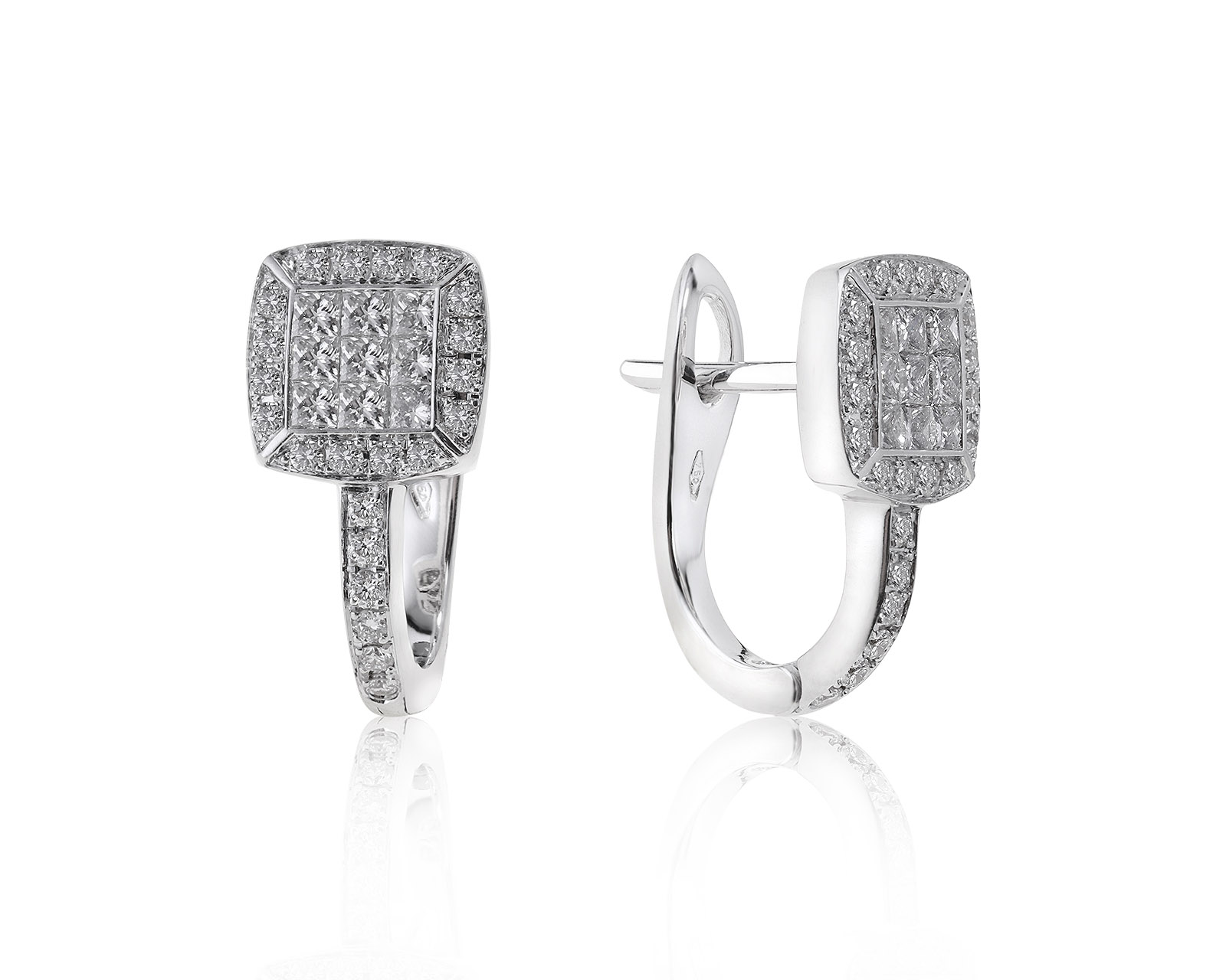 Прекрасные золотые серьги с бриллиантами 0.74ct 280521/8