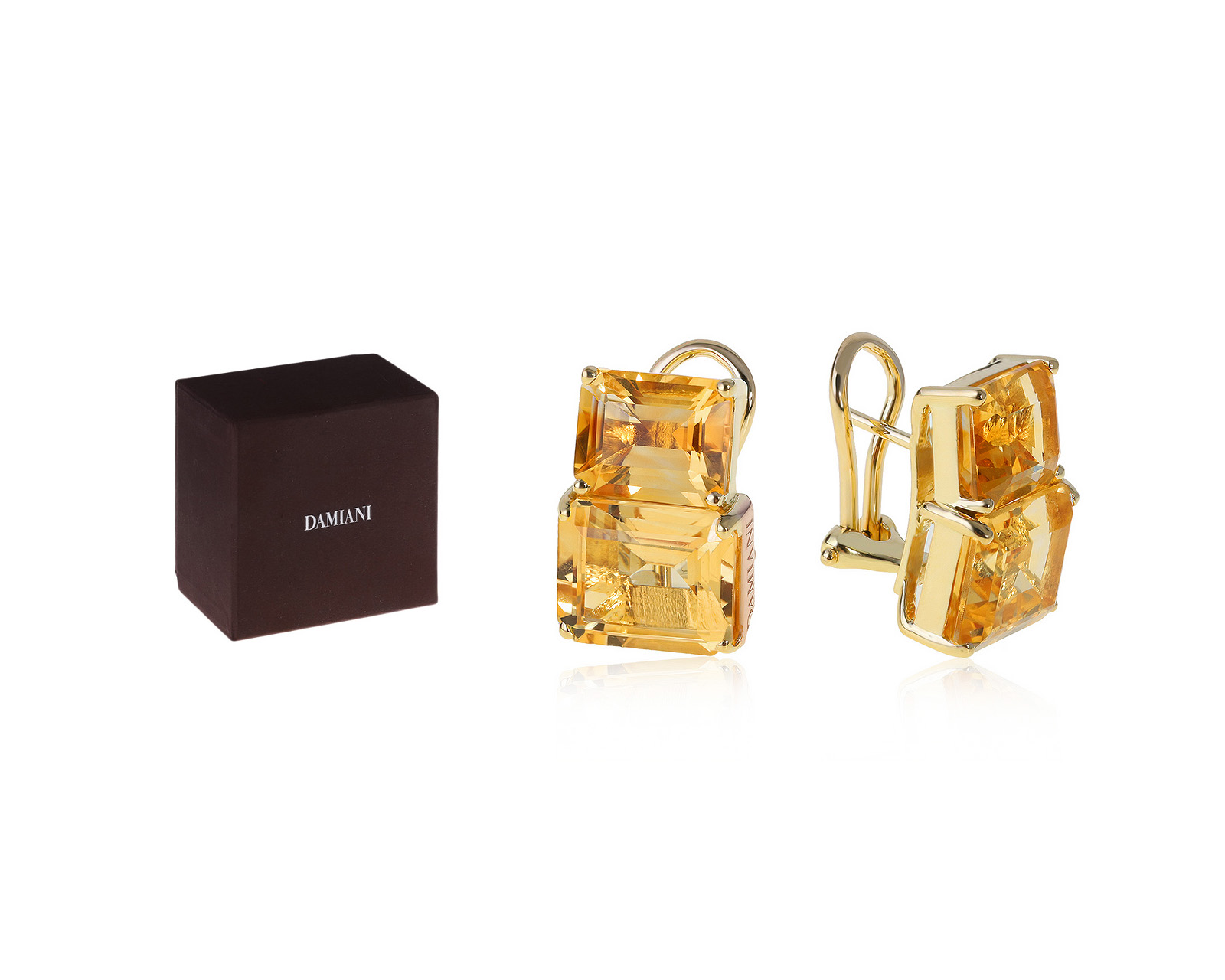 Оригинальные золотые серьги с цитринами 16.29ct Damiani