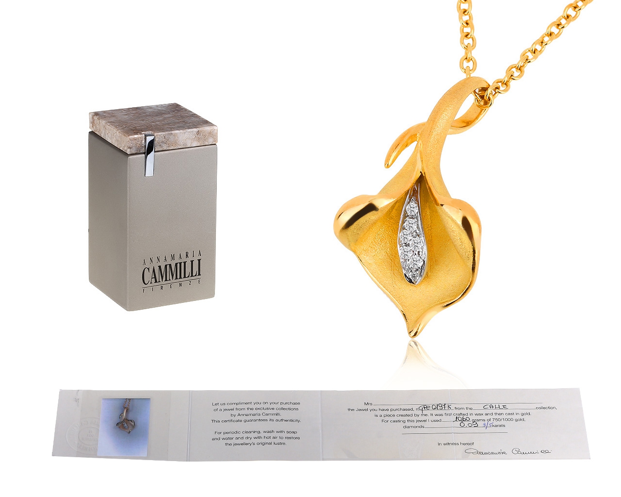 Золотая подвеска с бриллиантами 0.09ct Annamaria Cammilli