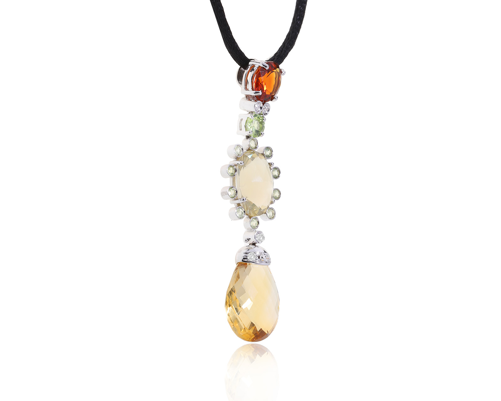 Оригинальный золотой кулон с цитринами 7.25ct Roberto Mangiarotti