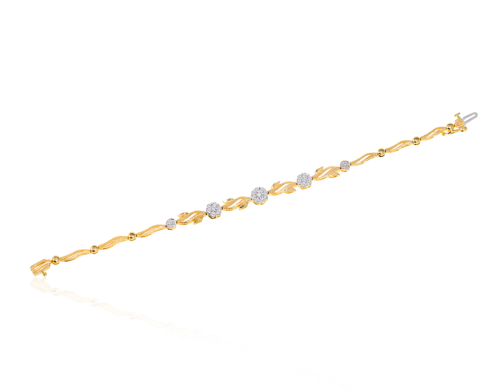 Прекрасный золотой браслет с бриллиантами 0.70ct 121121/8