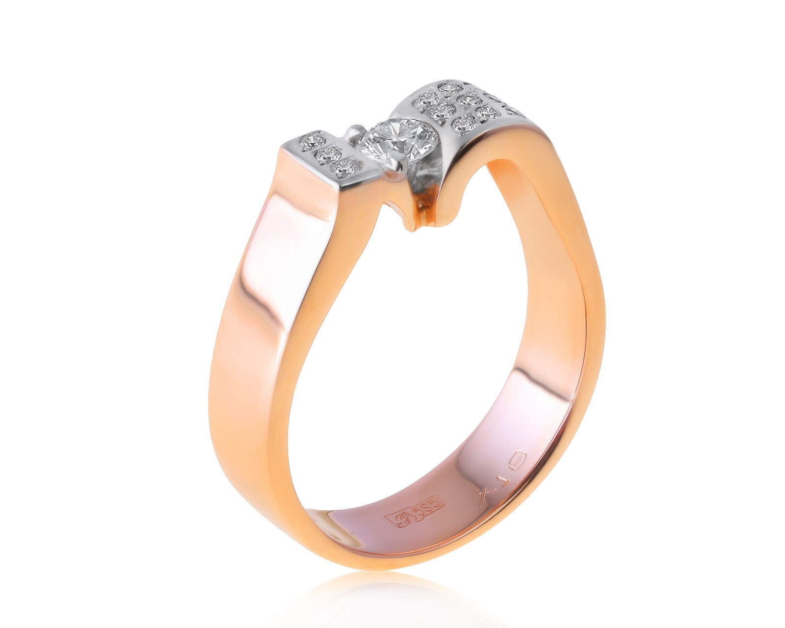 Достойное золотое кольцо с бриллиантами 0.37ct 140721/4 Достойное золотое кольцо с бриллиантами 0.37ct 140721/4
