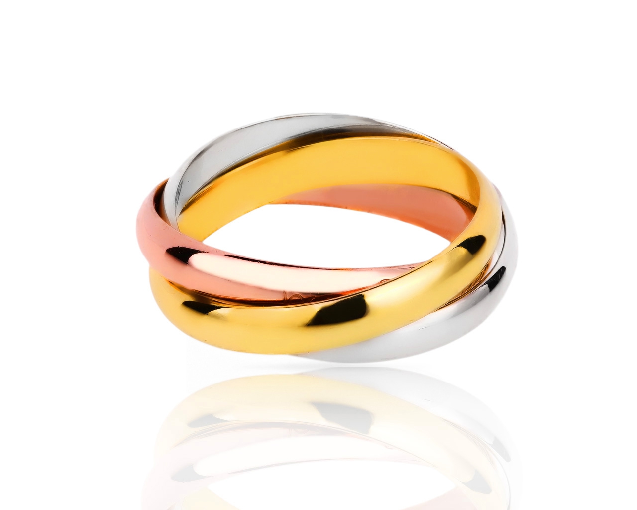 Оригинальное золотое кольцо Trinity De Cartier