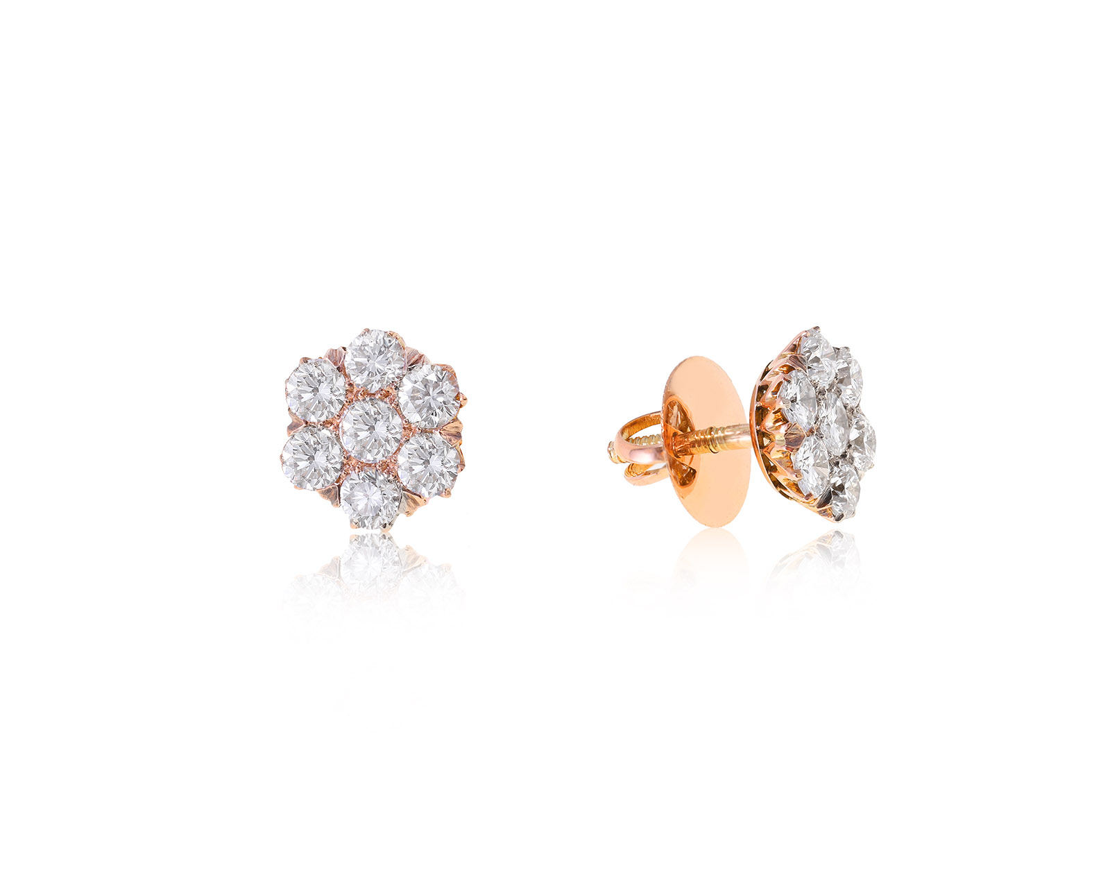 Модные золотые серьги с бриллиантами 1.96ct 100922/1