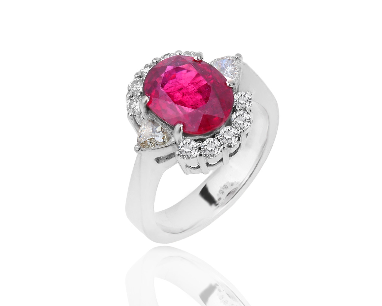 Золотое кольцо с бриллиантами 0.89ct и рубинами 4.50ct 260219/8