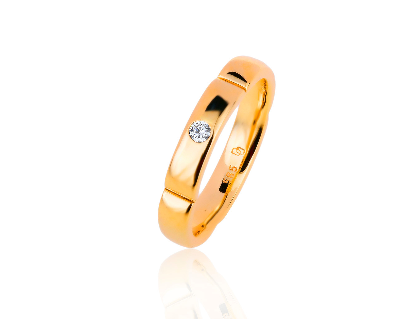 Престижное золотое кольцо с бриллиантом 0.05ct 061019/2 Престижное золотое кольцо с бриллиантом 0.05ct 061019/2