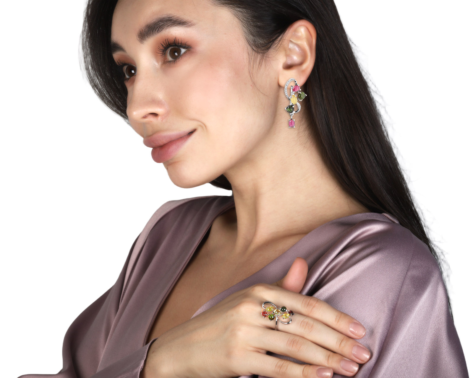 Оригинальное золотое кольцо с турмалинами 3.88ct Maxim Demidov