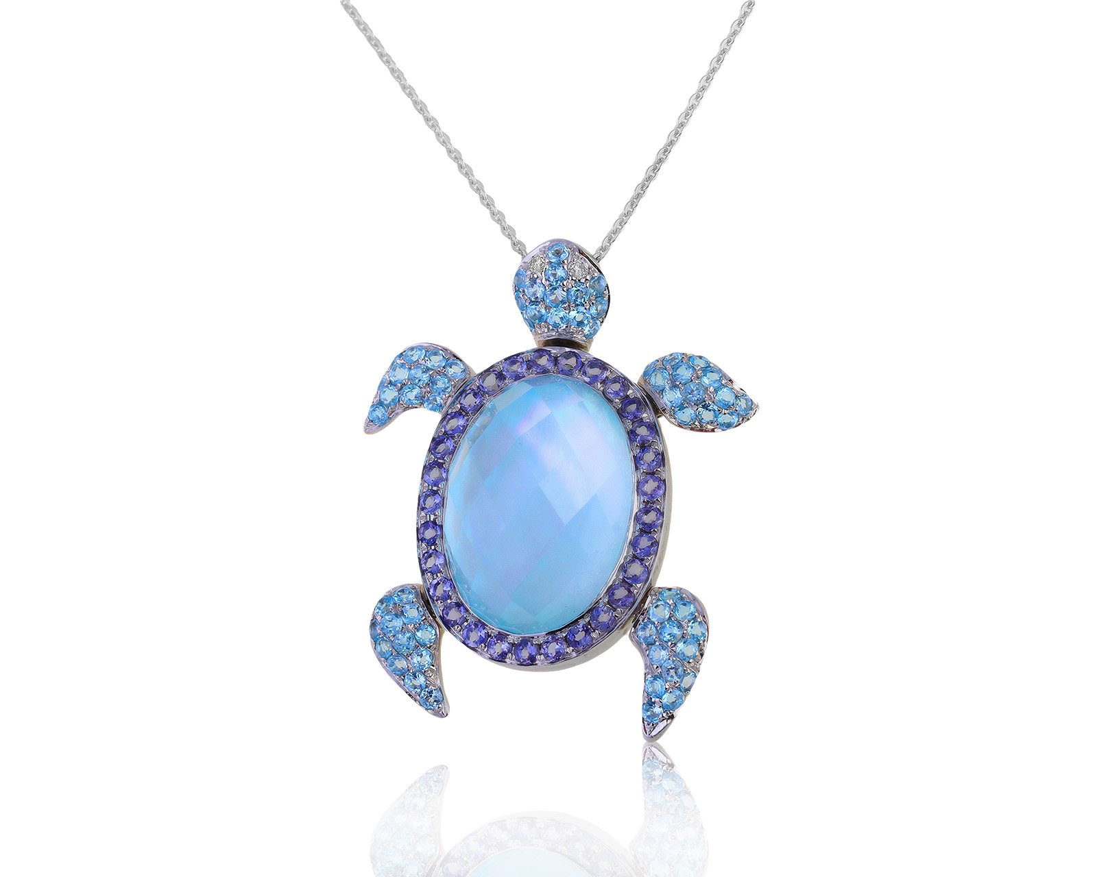 Очаровательный золотой кулон с топазами 12.77ct