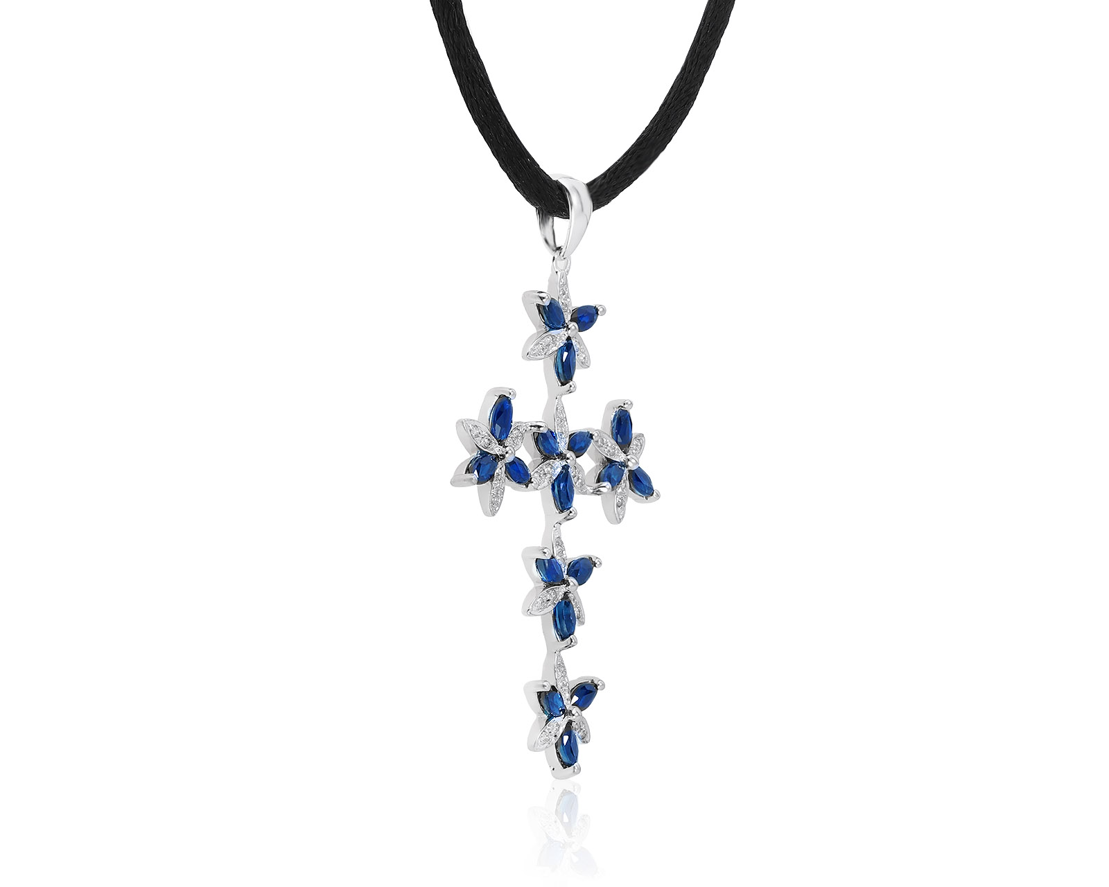 Превосходный золотой кулон с сапфирами 1.80ct