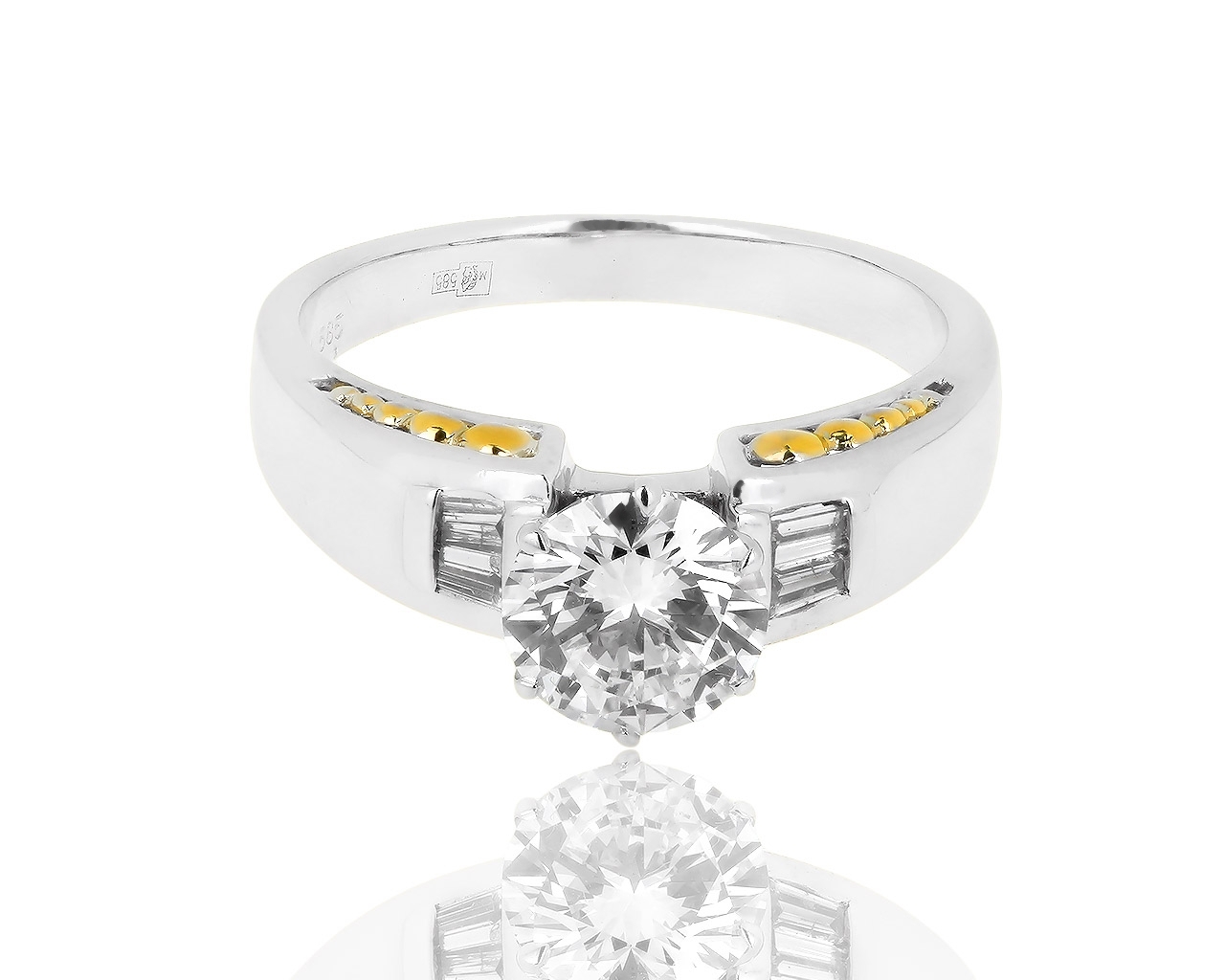 Помолвочное золотое кольцо с бриллиантами 1.66ct 011218/10