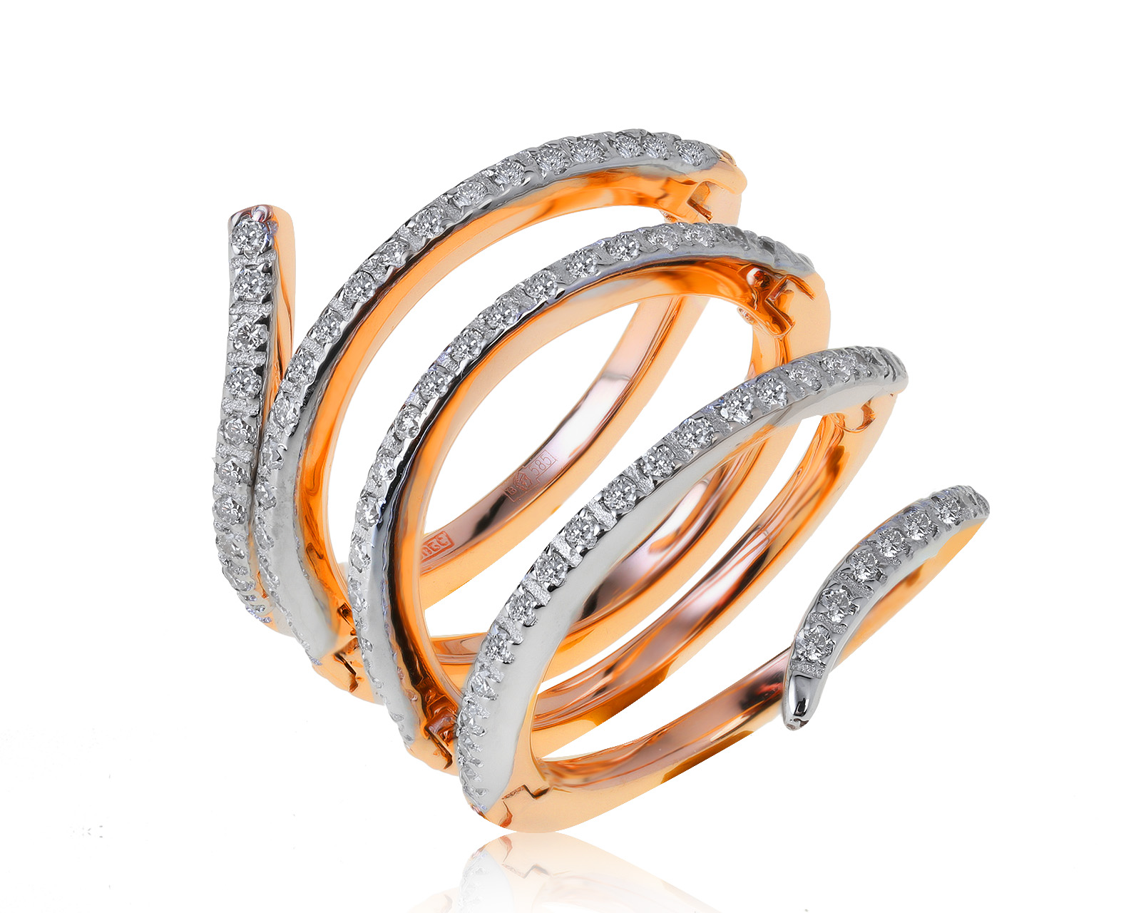 Потрясающее золотое кольцо с бриллиантами 0.75ct 300721/7