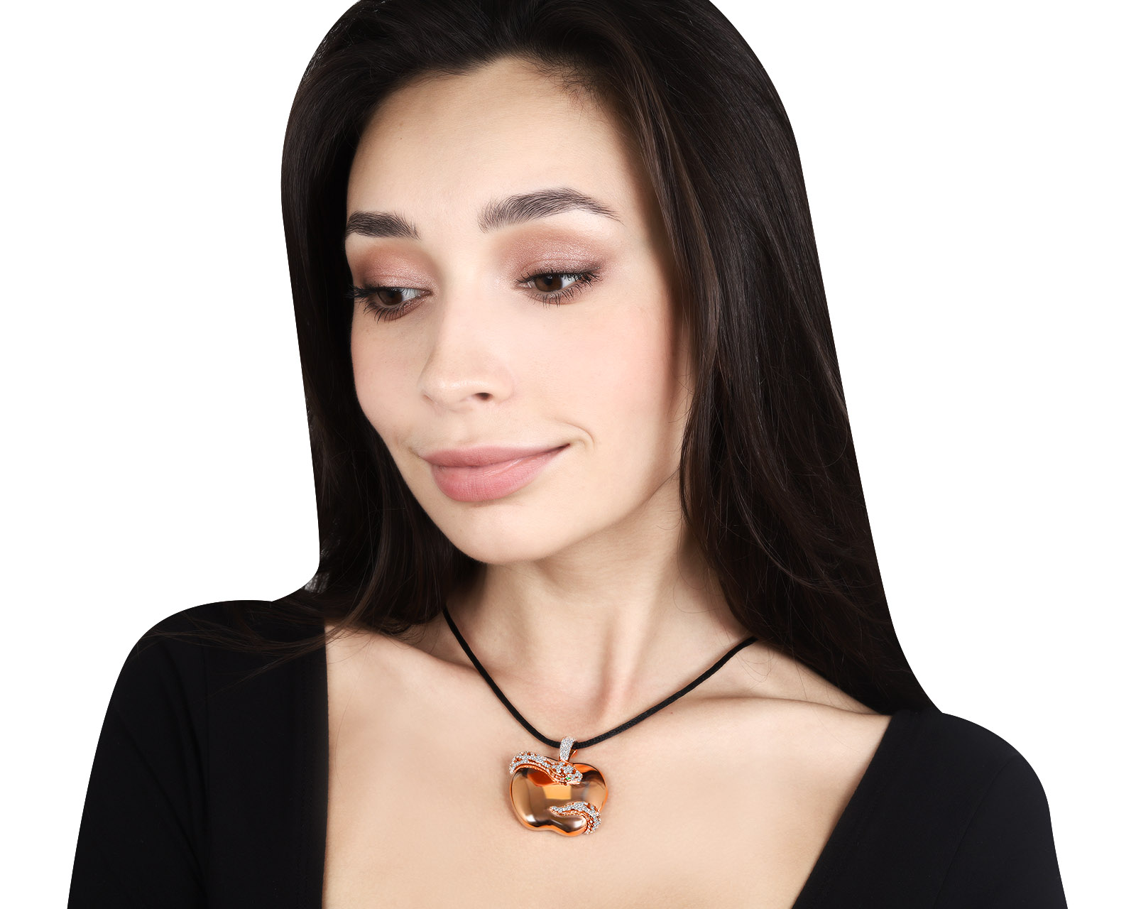 Праздничный золотой кулон с бриллиантами 1.88ct