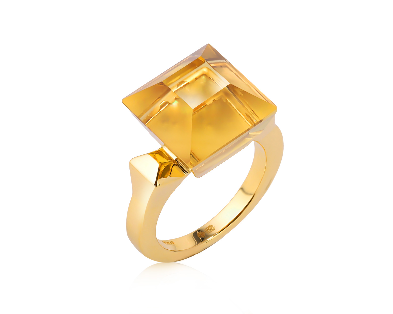 Оригинальное золотое кольцо с цитрином 10.30ct Gucci 291125/2