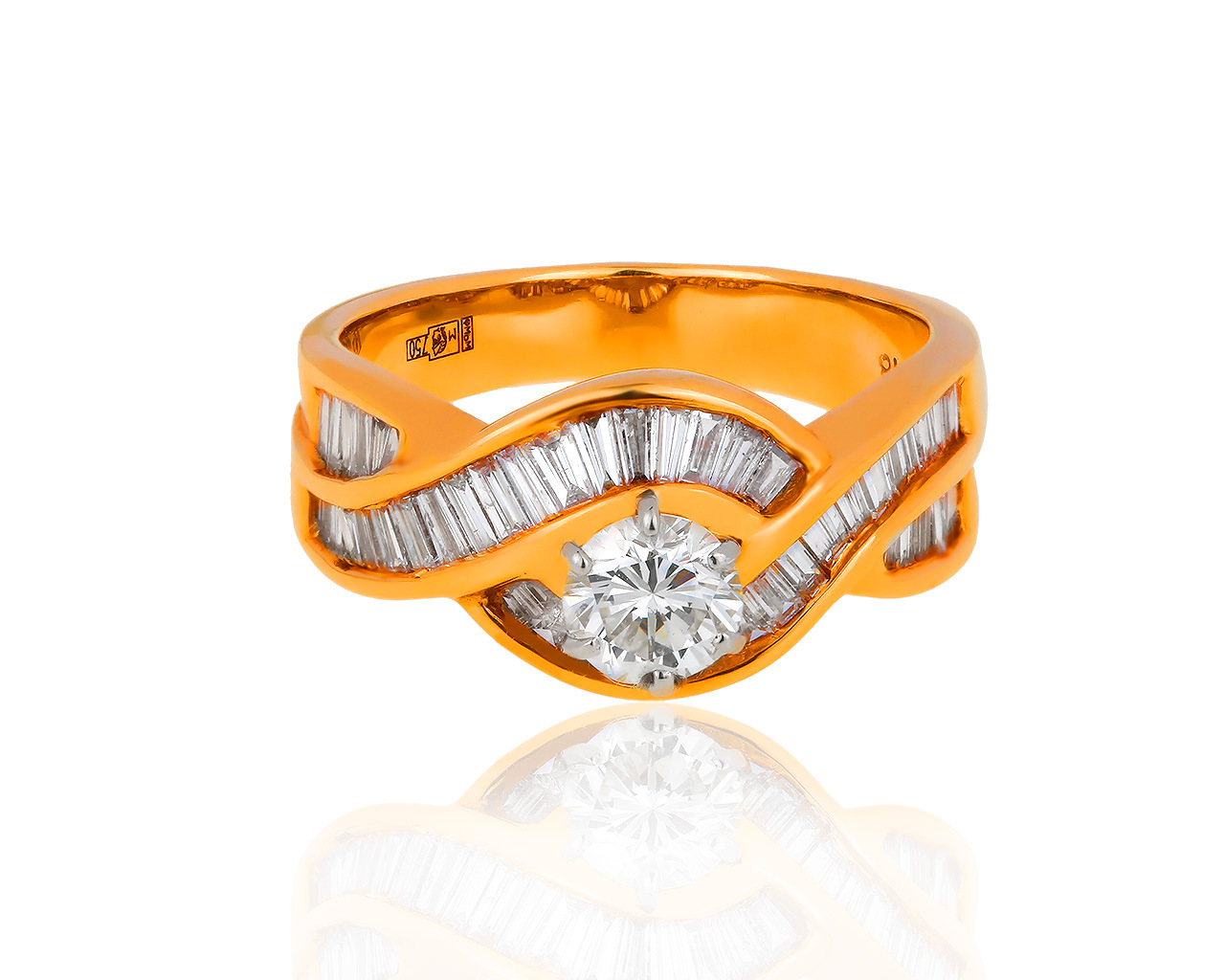 Очаровательное золотое кольцо с бриллиантами 1.49ct