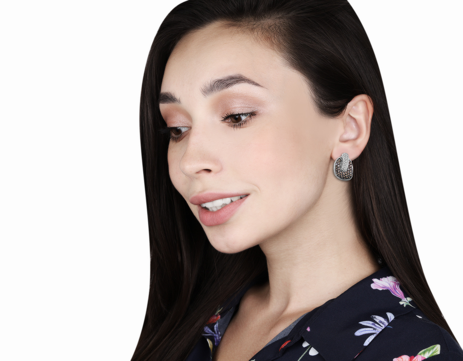 Притягательные золотые серьги с бриллиантами 3.63ct