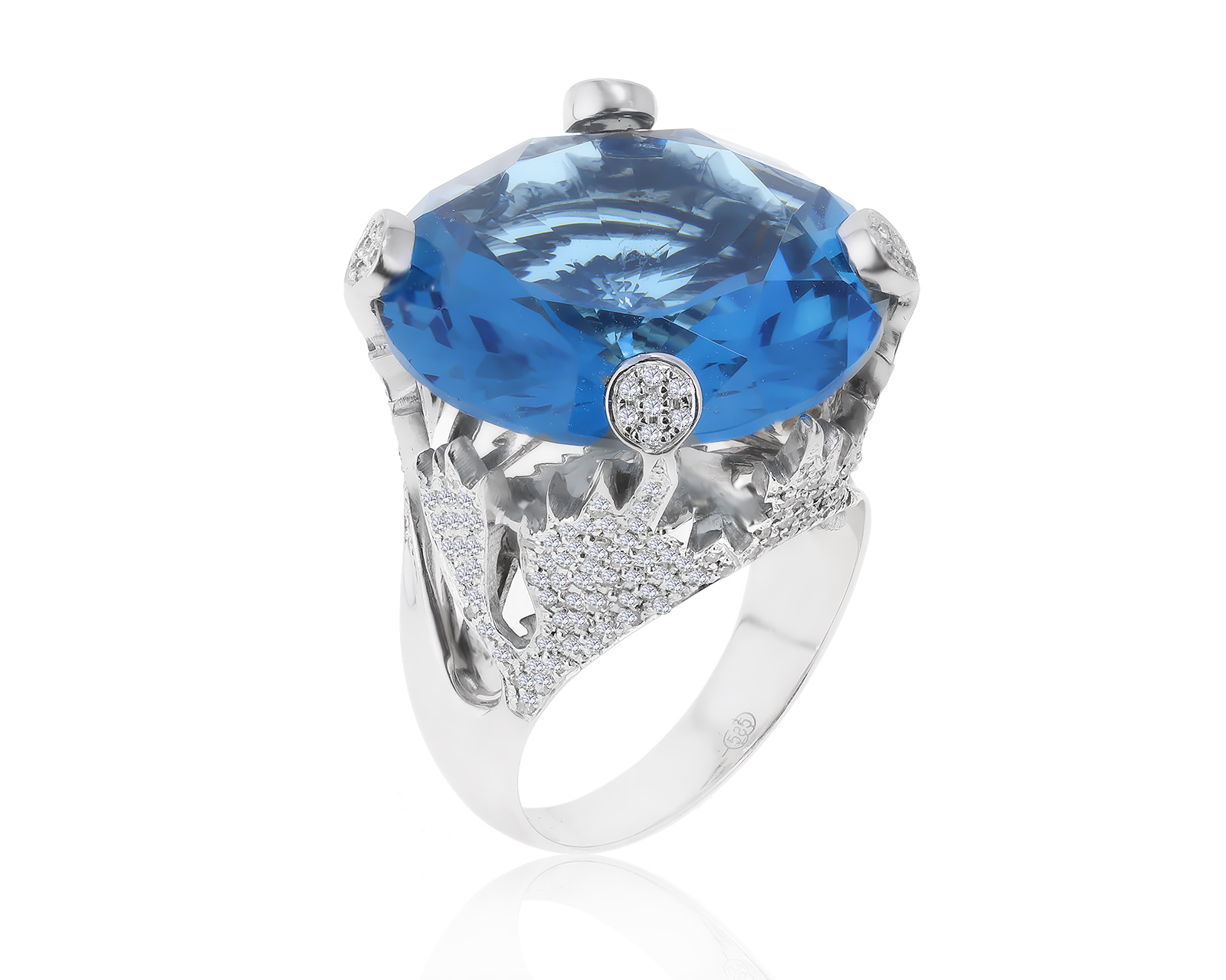 Потрясающее золотое кольцо с ситаллом 20.60ct 010822/3