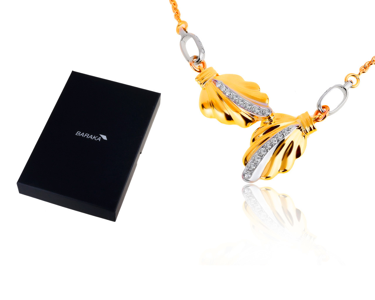 Оригинальное золотое колье с бриллиантами 0.50ct Baraka