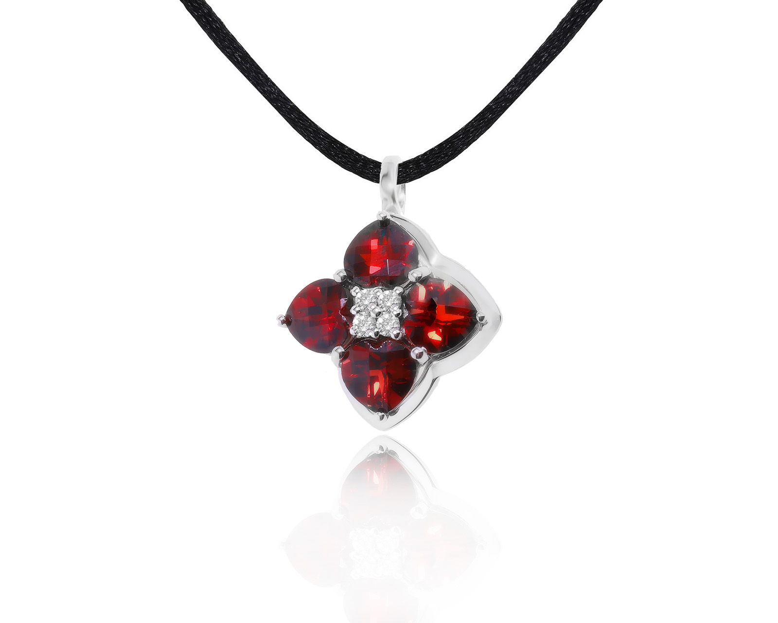 Золотой кулон с гранатами 3.20ct 140623/10