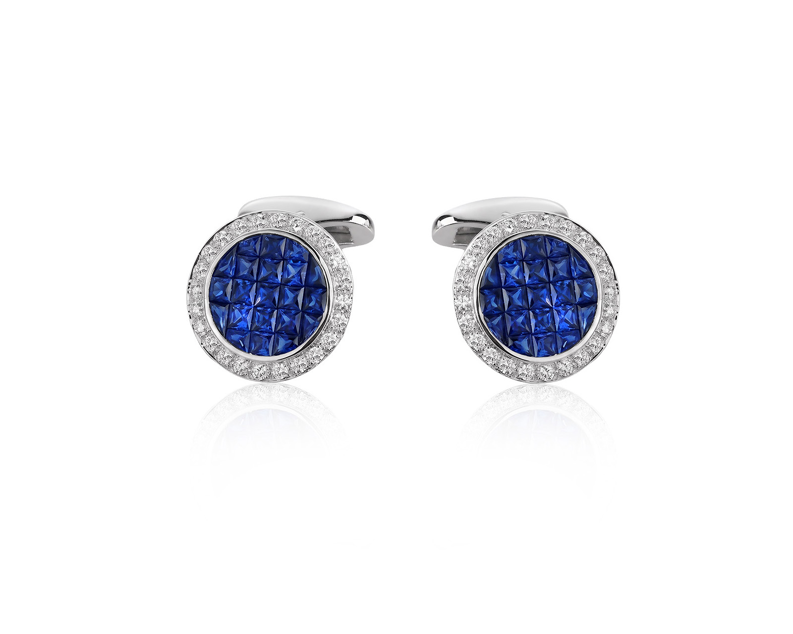 Оригинальные золотые запонки с сапфирами 4.66ct Faberge 300526/1