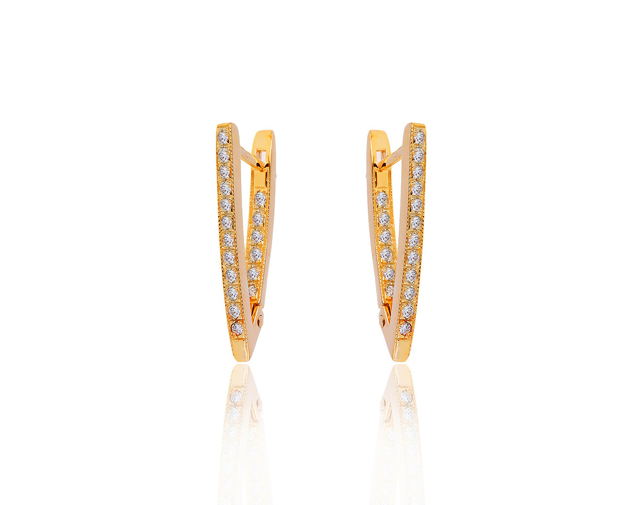 Современные золотые серьги с бриллиантами 0.36ct 221119/3