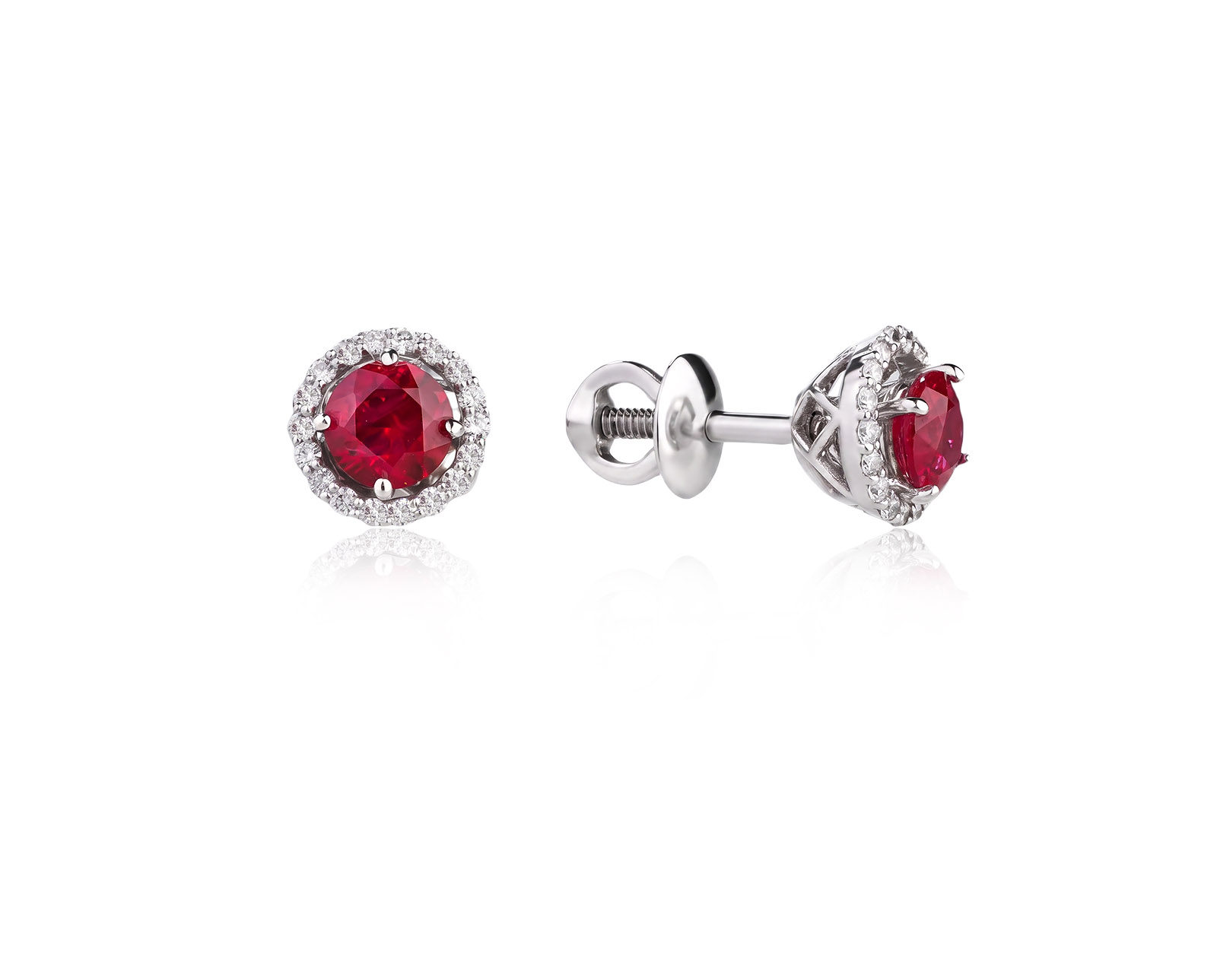 Оригинальные золотые серьги с рубинами 0.70ct Lykov`s Jewellery 040626/КМ405; 040626/КМ406