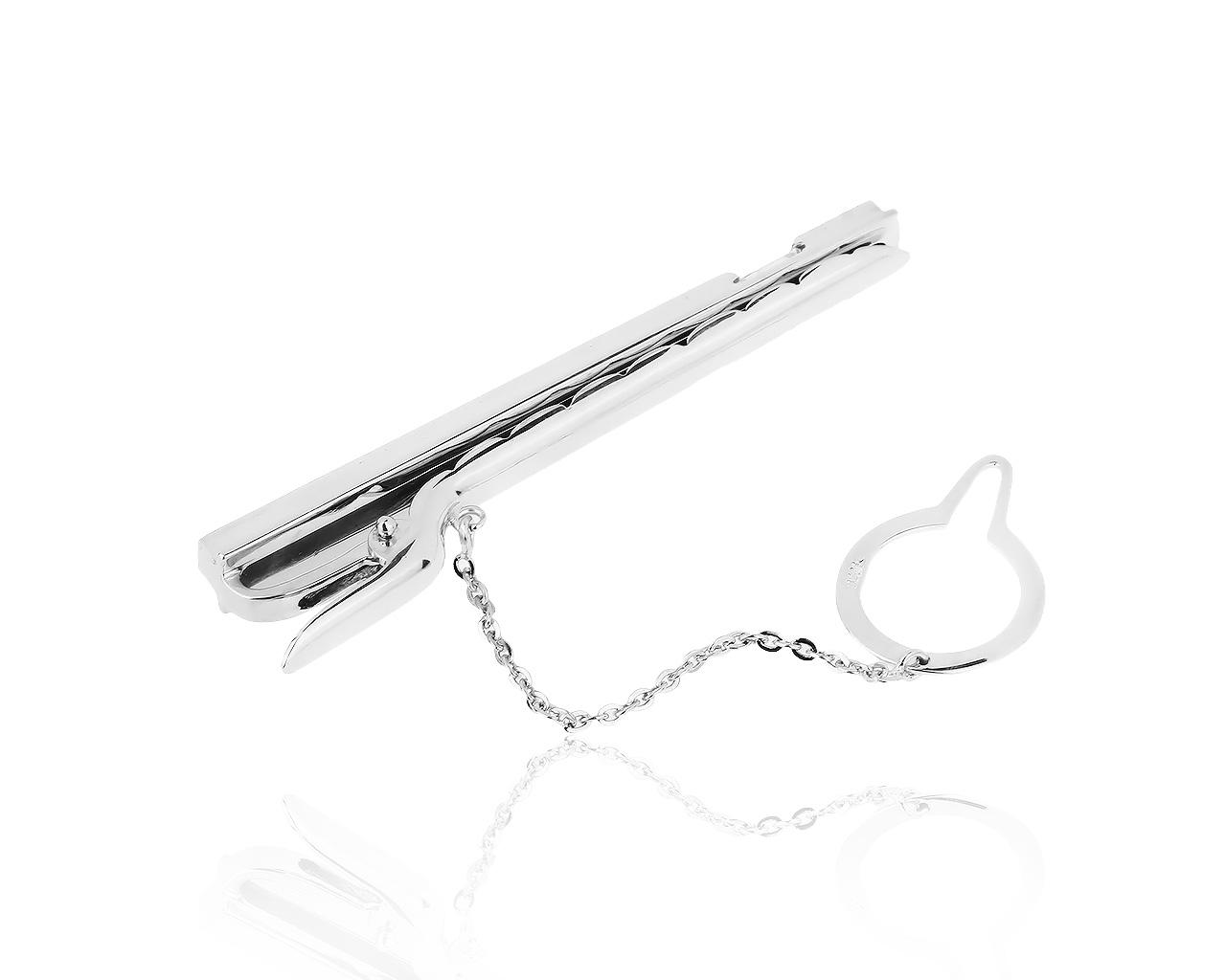 Итальянский золотой зажим для галстука с бриллиантом 0.52ct