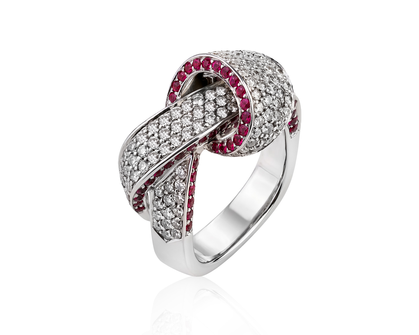 Золотое кольцо с рубинами 1.33ct и бриллиантами 1.77ct 080626/19