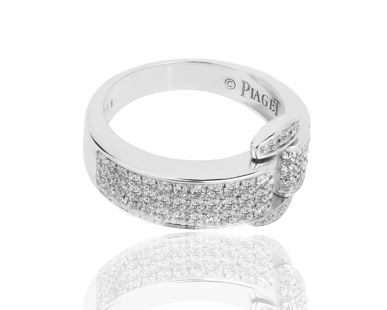 Стильное золотое кольцо с бриллиантами 0.76ct Piaget
