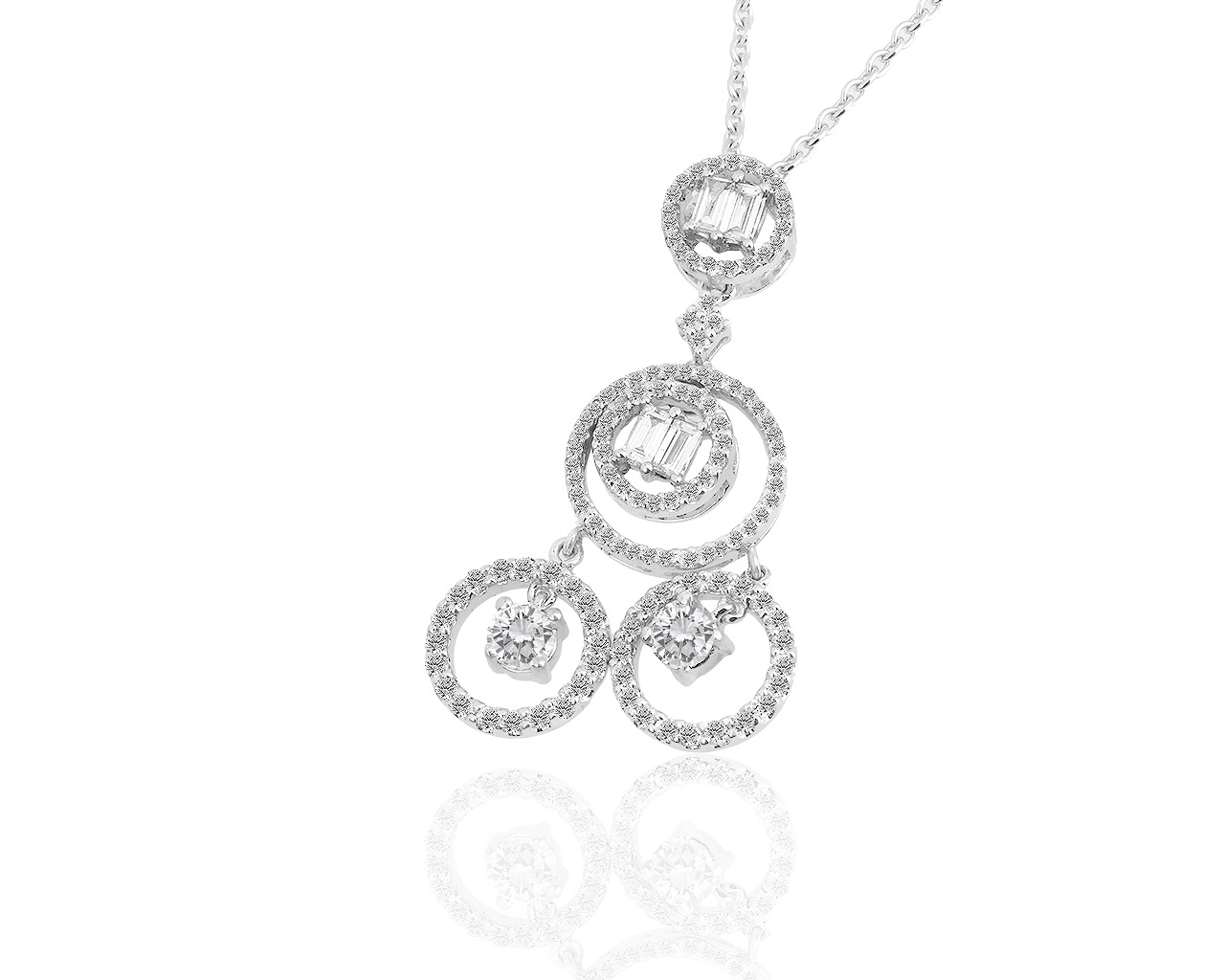 Достойное золотое колье с бриллиантами 1.55ct 010218/5