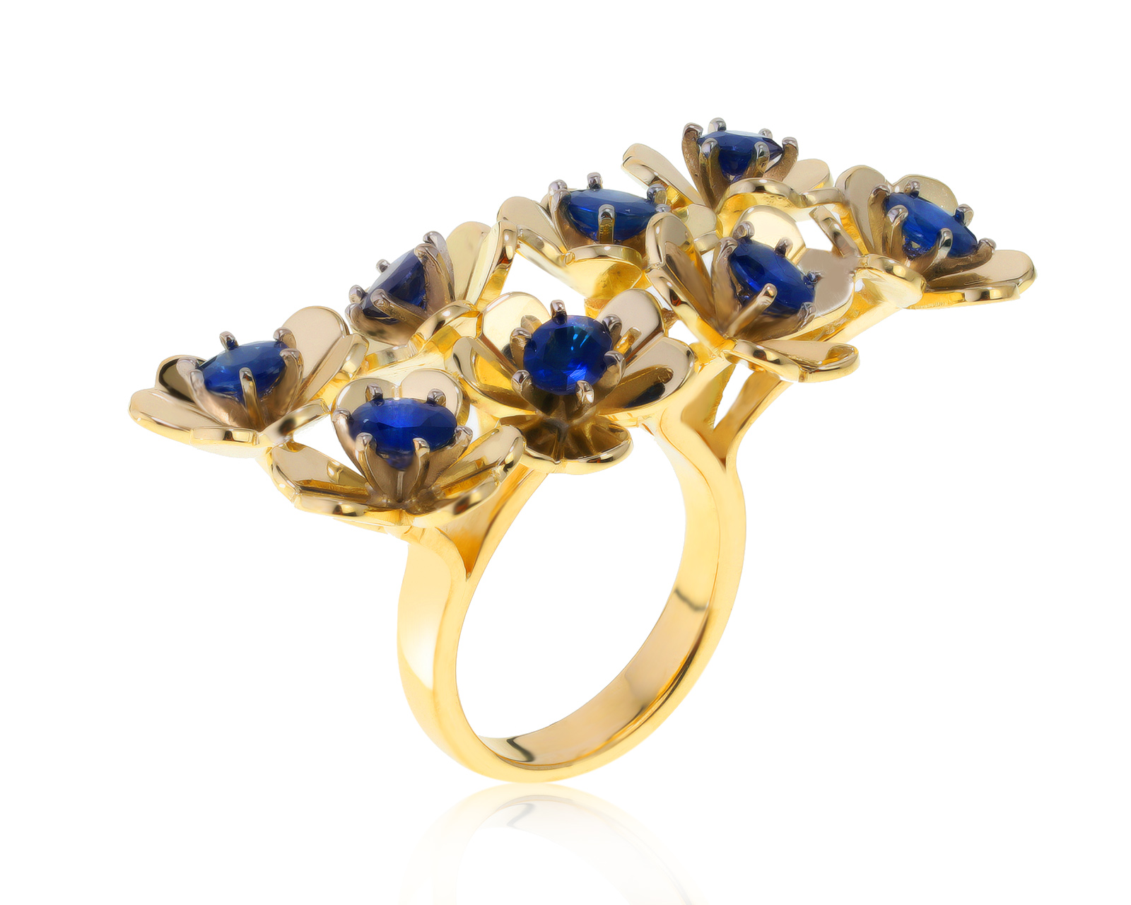 Завораживающее золотое кольцо с сапфирами 3.24ct 011221/10