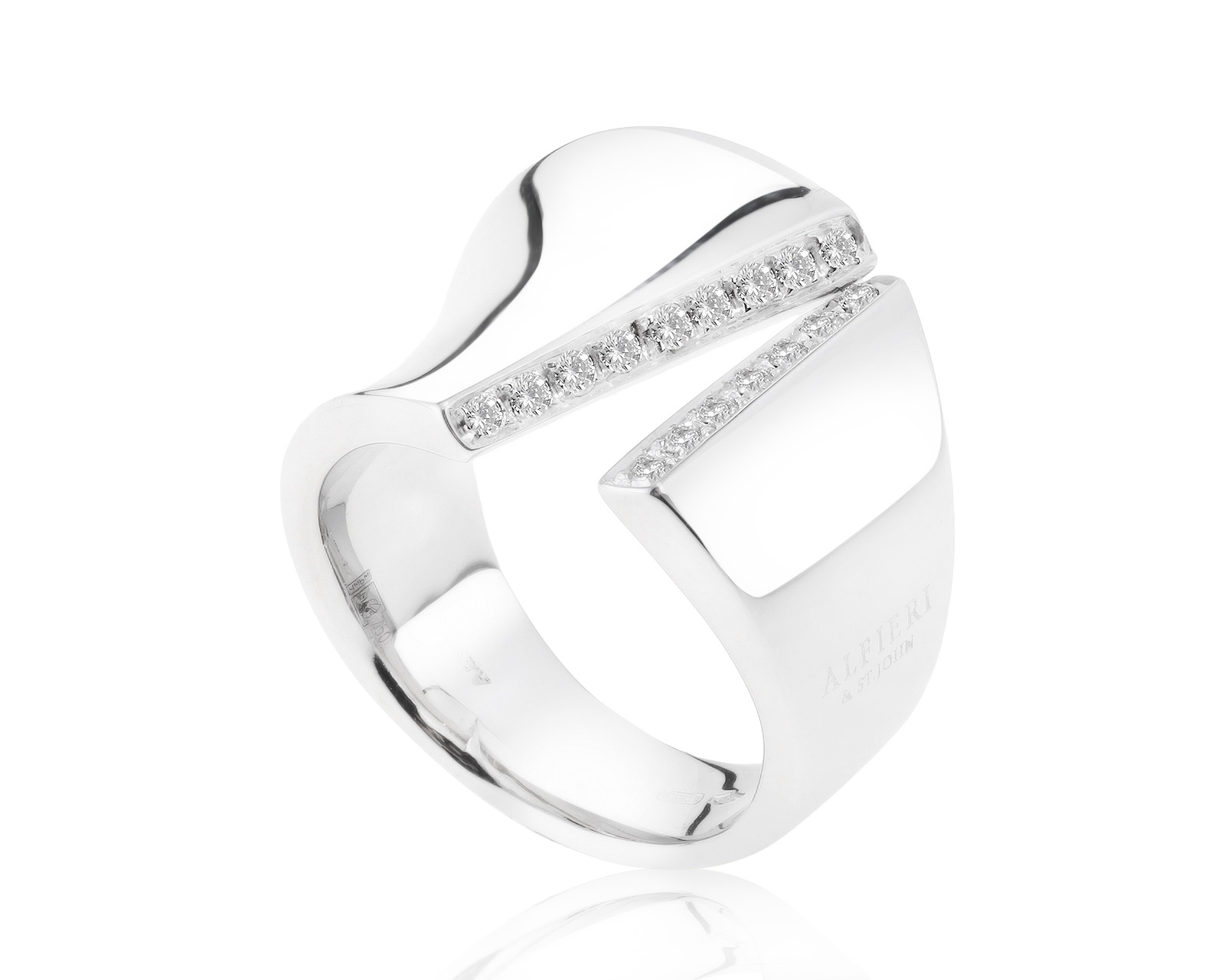 Оригинальное золотое кольцо с бриллиантами 0.20ct Alfieri & St.John 220921/10