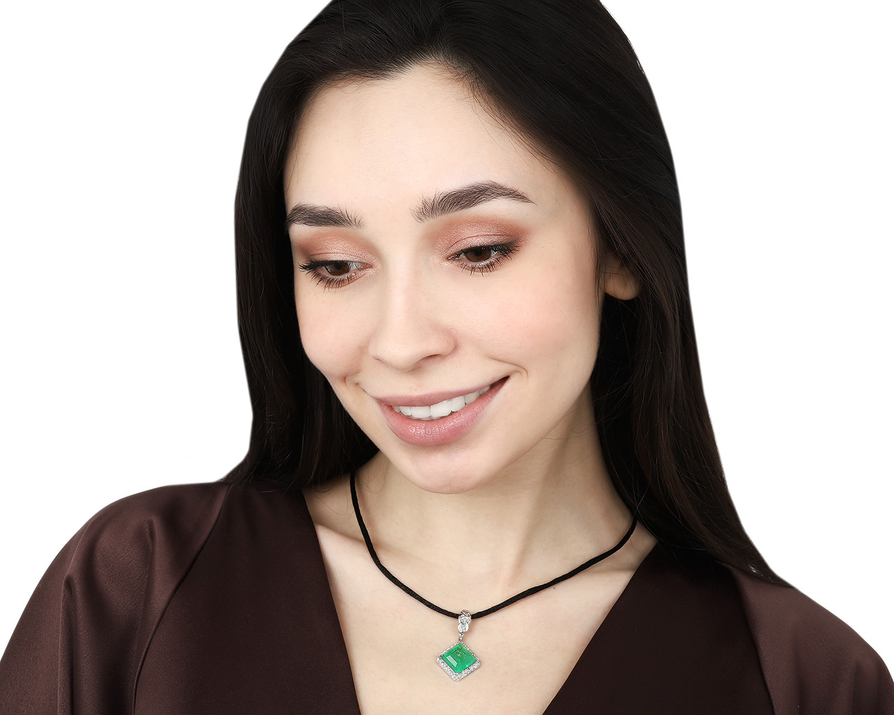 Великолепный золотой кулон с изумрудом 7.18ct