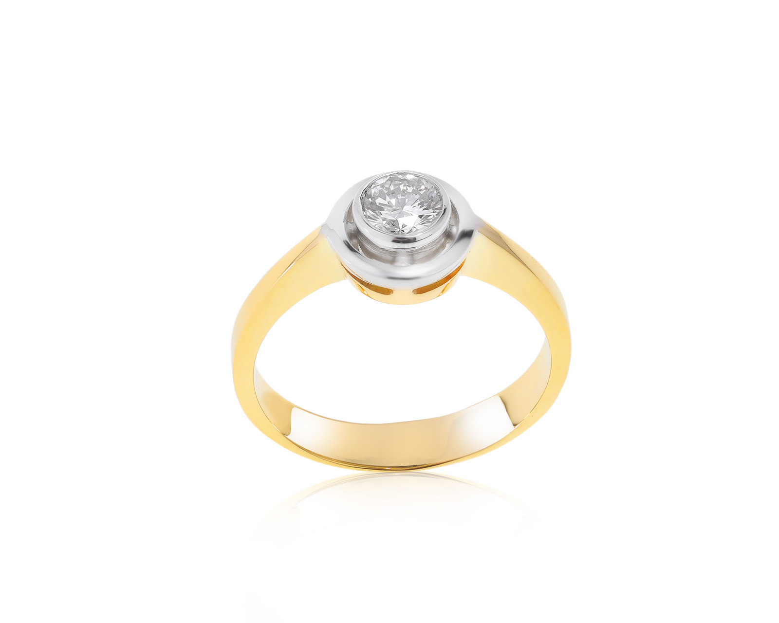 Изумительное золотое кольцо с бриллиантом 0.41ct