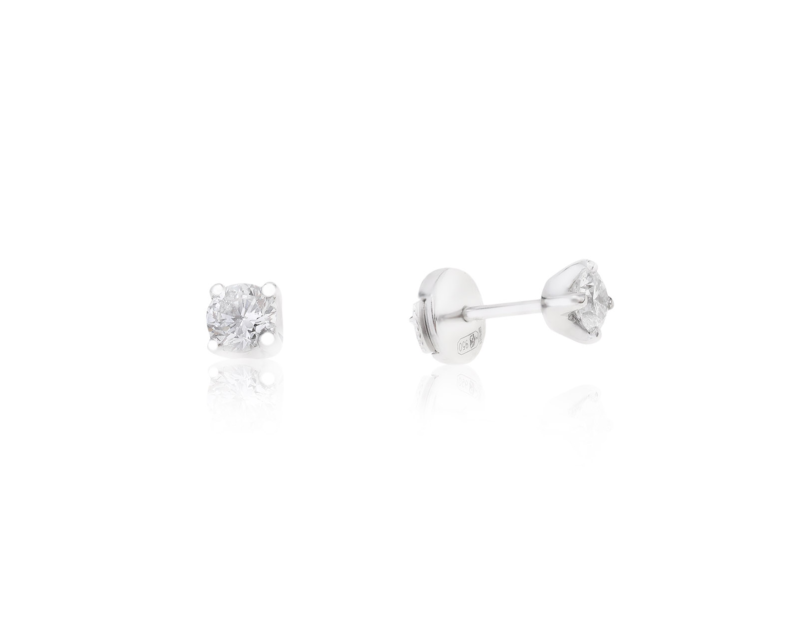 Изящные платиновые серьги с бриллиантами 0.44ct 110922/9