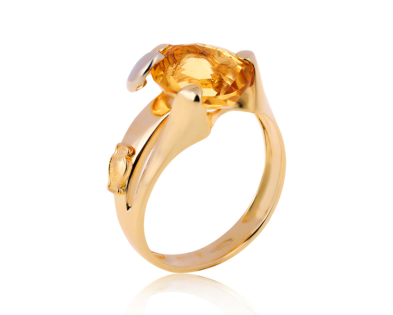 Оригинальное золотое кольцо с цитрином 1.85ct Anfora