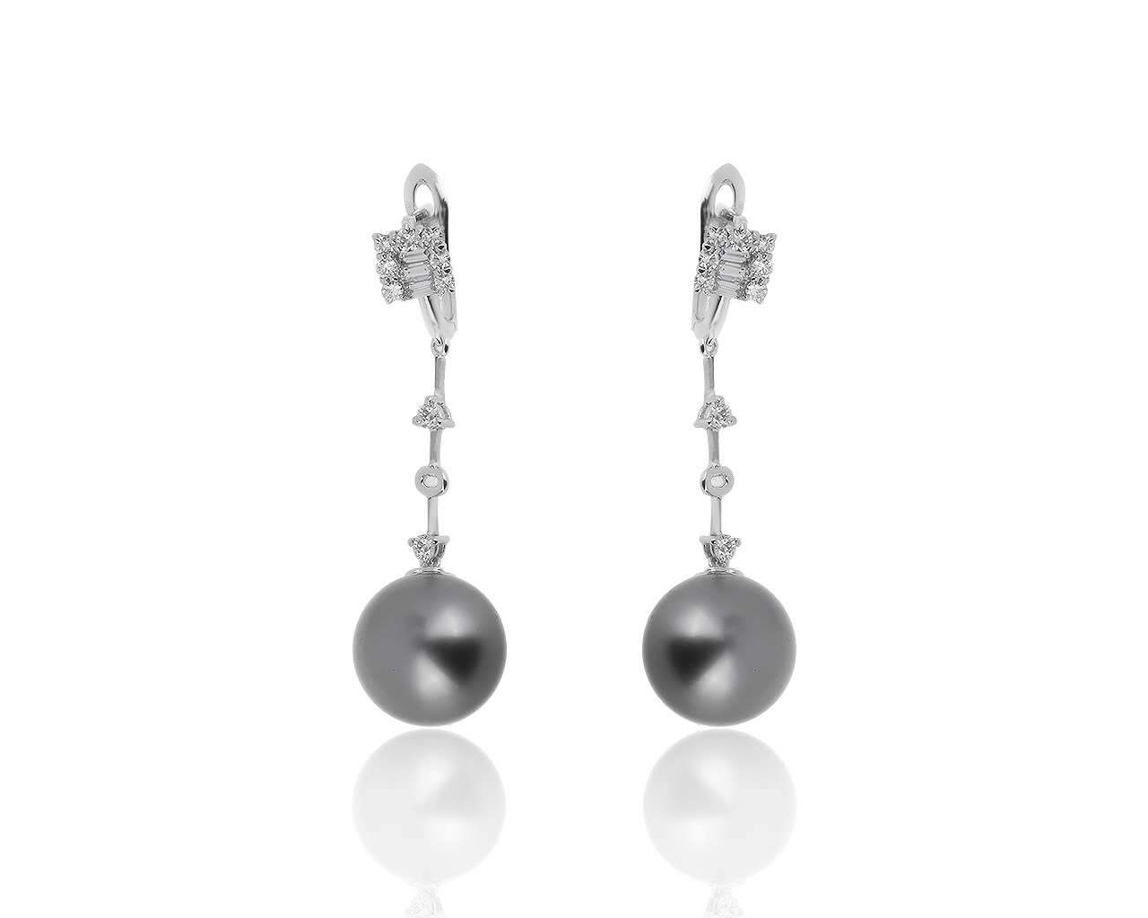 Прекрасные золотые серьги с жемчугом 11.80 мм 140919/6