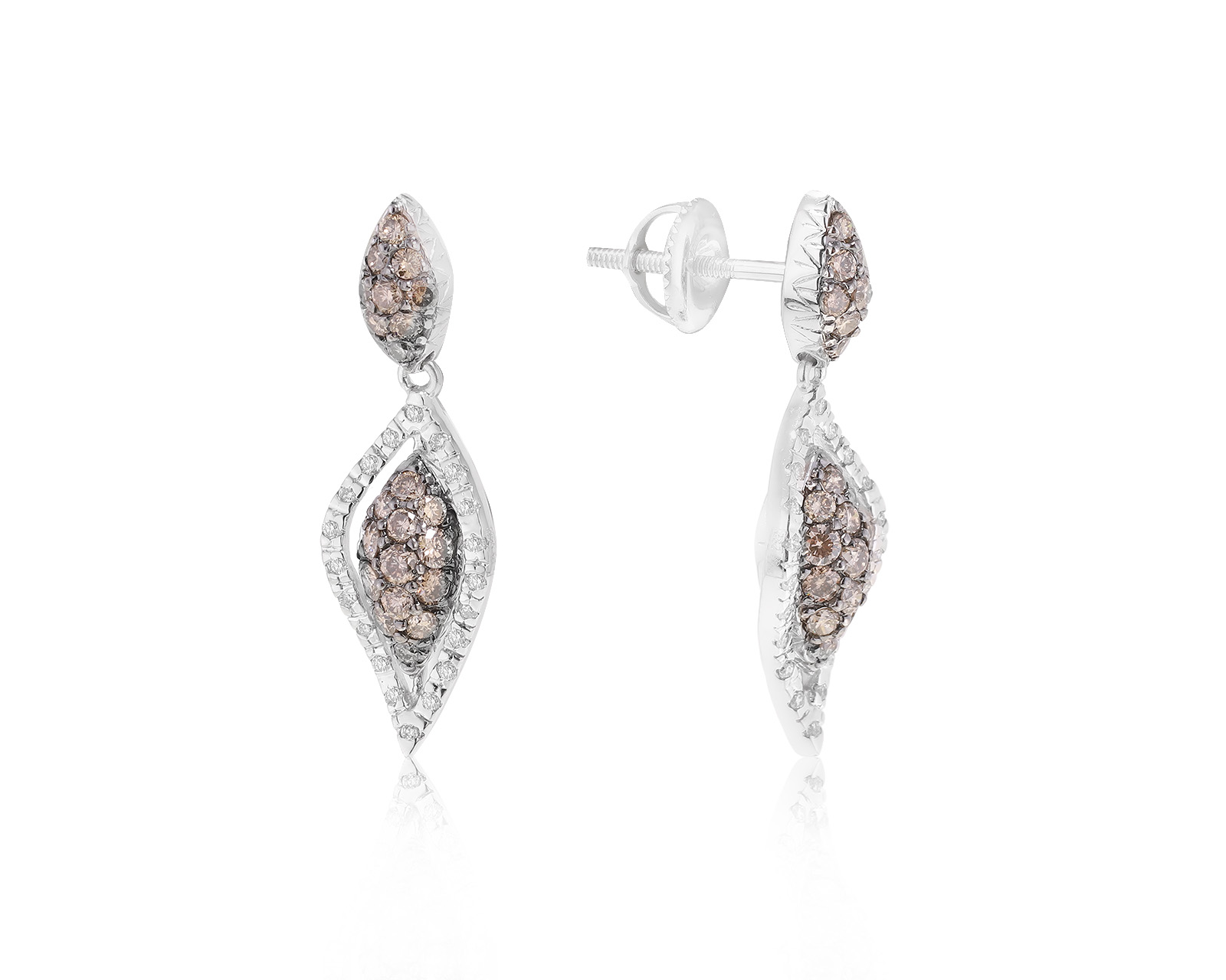 Волшебные золотые серьги с бриллиантами 0.85ct 171222/3