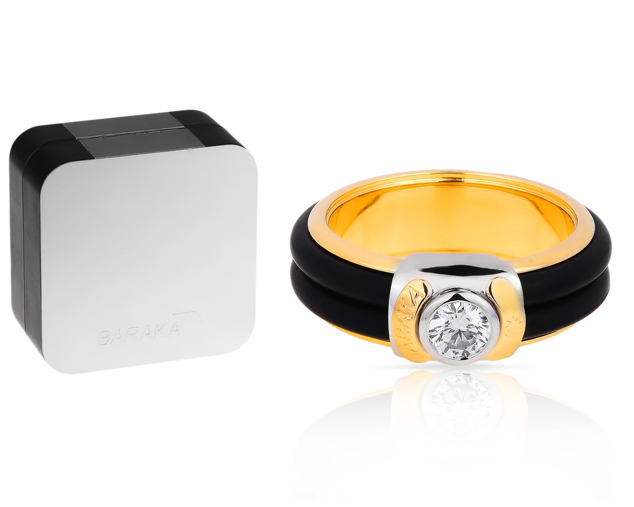 Солидное золотое кольцо с бриллиантом 0.40ct Baraka