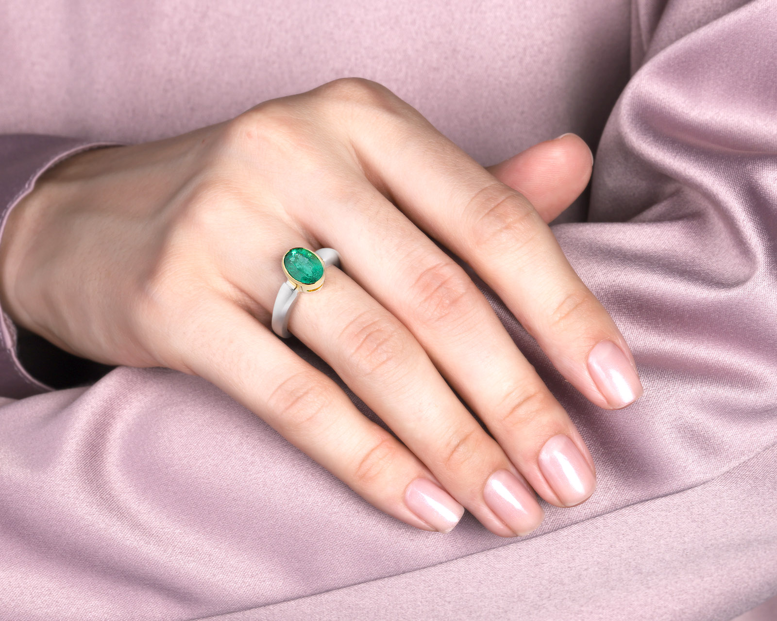 Золотое кольцо с изумрудом Замбия 1.74ct Evgeny Matveev