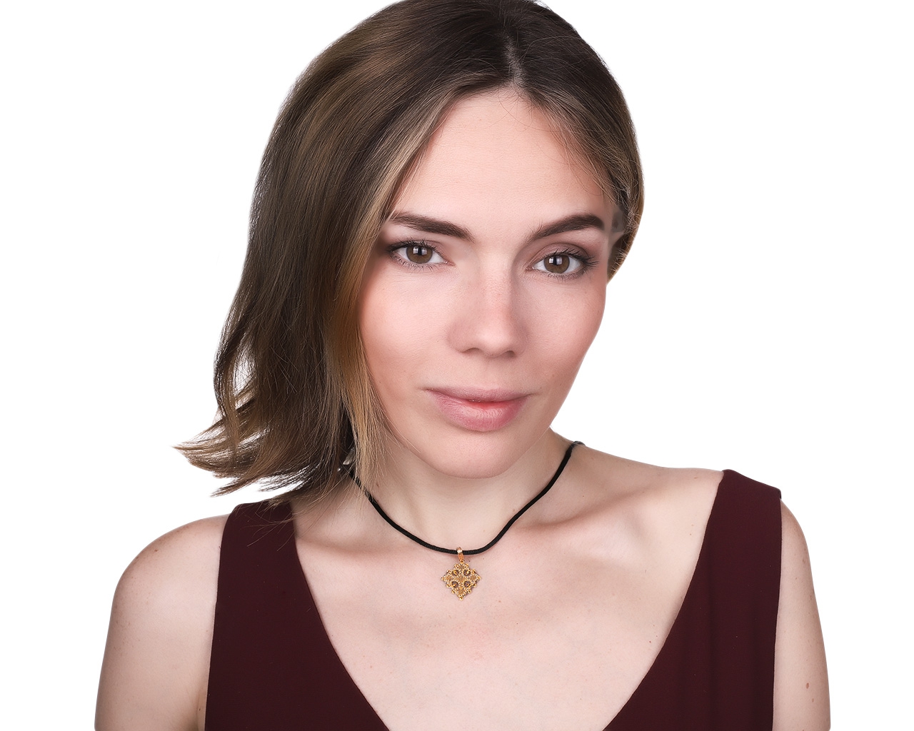 Достойный золотой кулон с бриллиантами 0.25ct