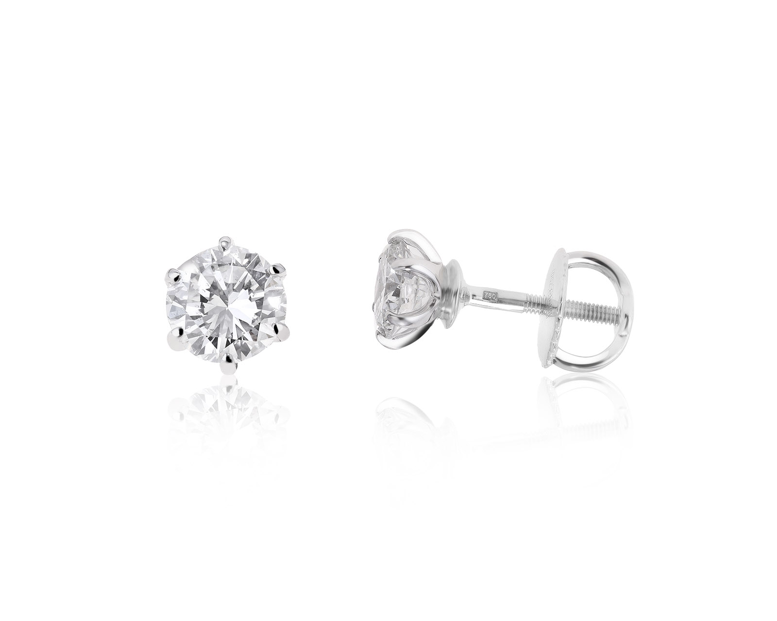 Солидные золотые серьги с бриллиантами 1.50ct 130721/26-2
