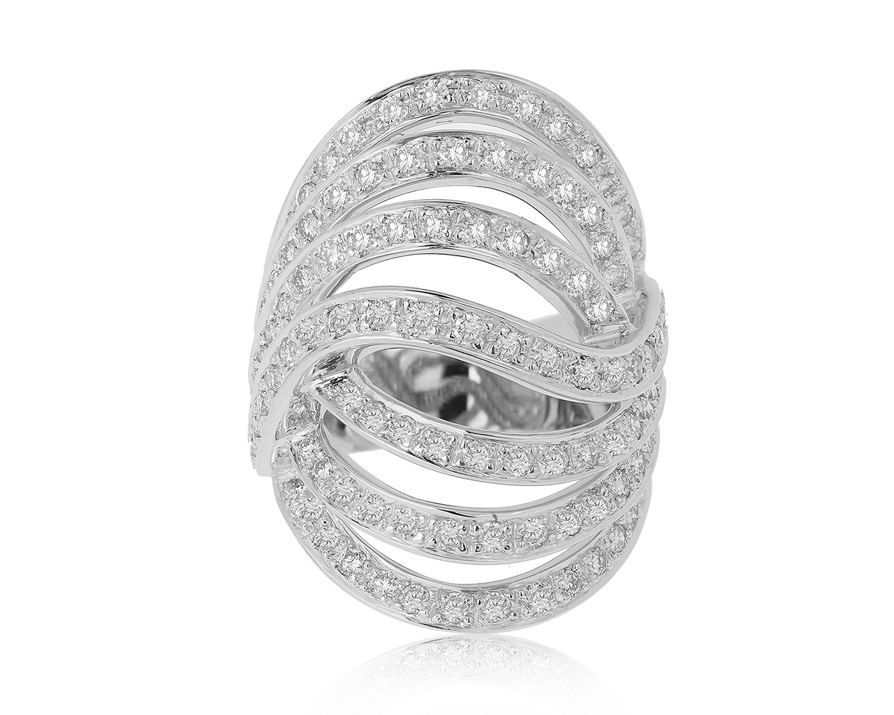 Шикарное золотое кольцо с бриллиантами 1.65ct