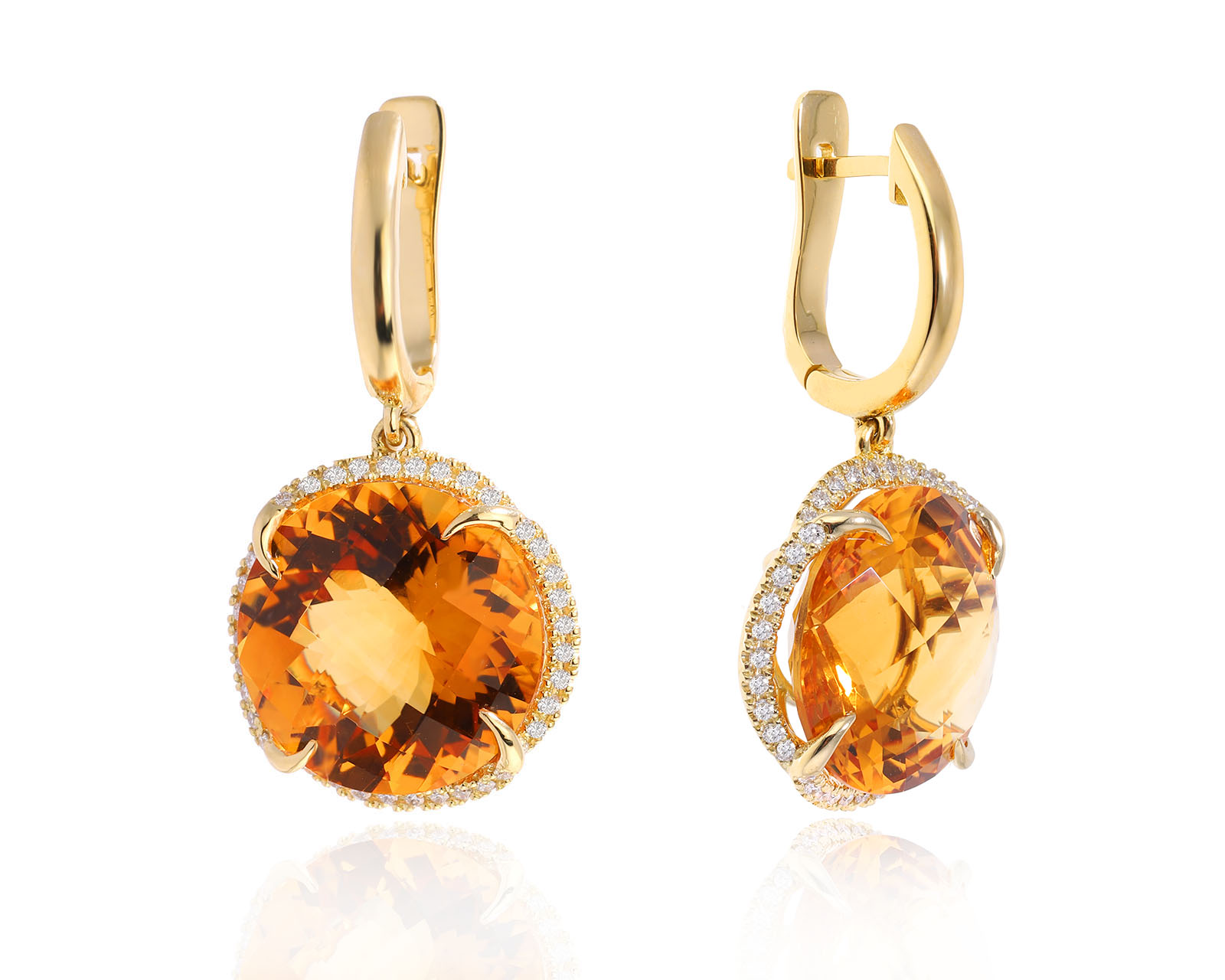 Золотые серьги с цитринами 21.12ct Evgeny Matveev