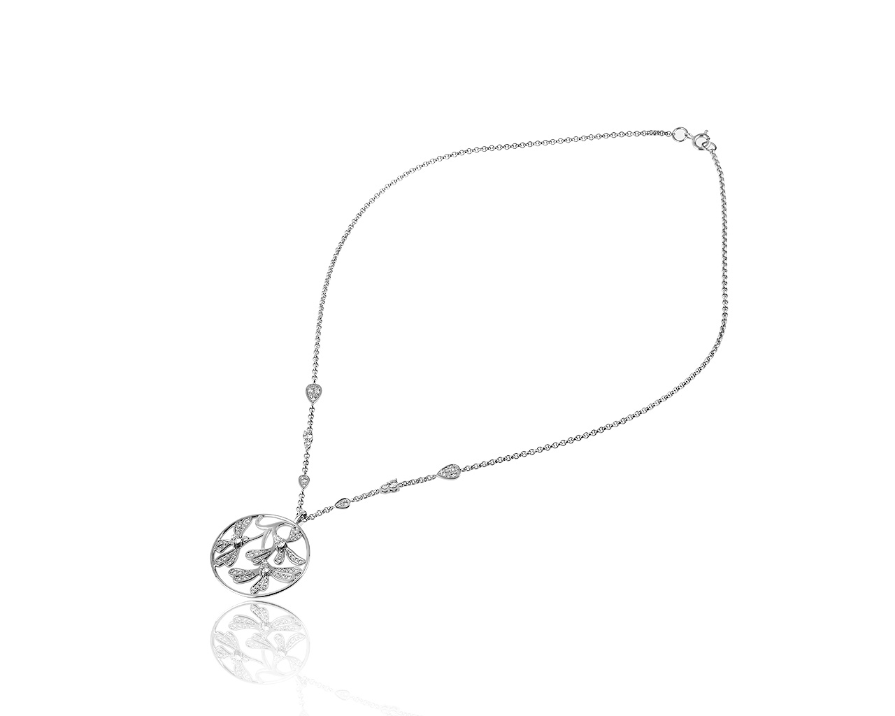 Оригинальный золотой кулон с бриллиантами 1.40ct Смоленские бриллианты