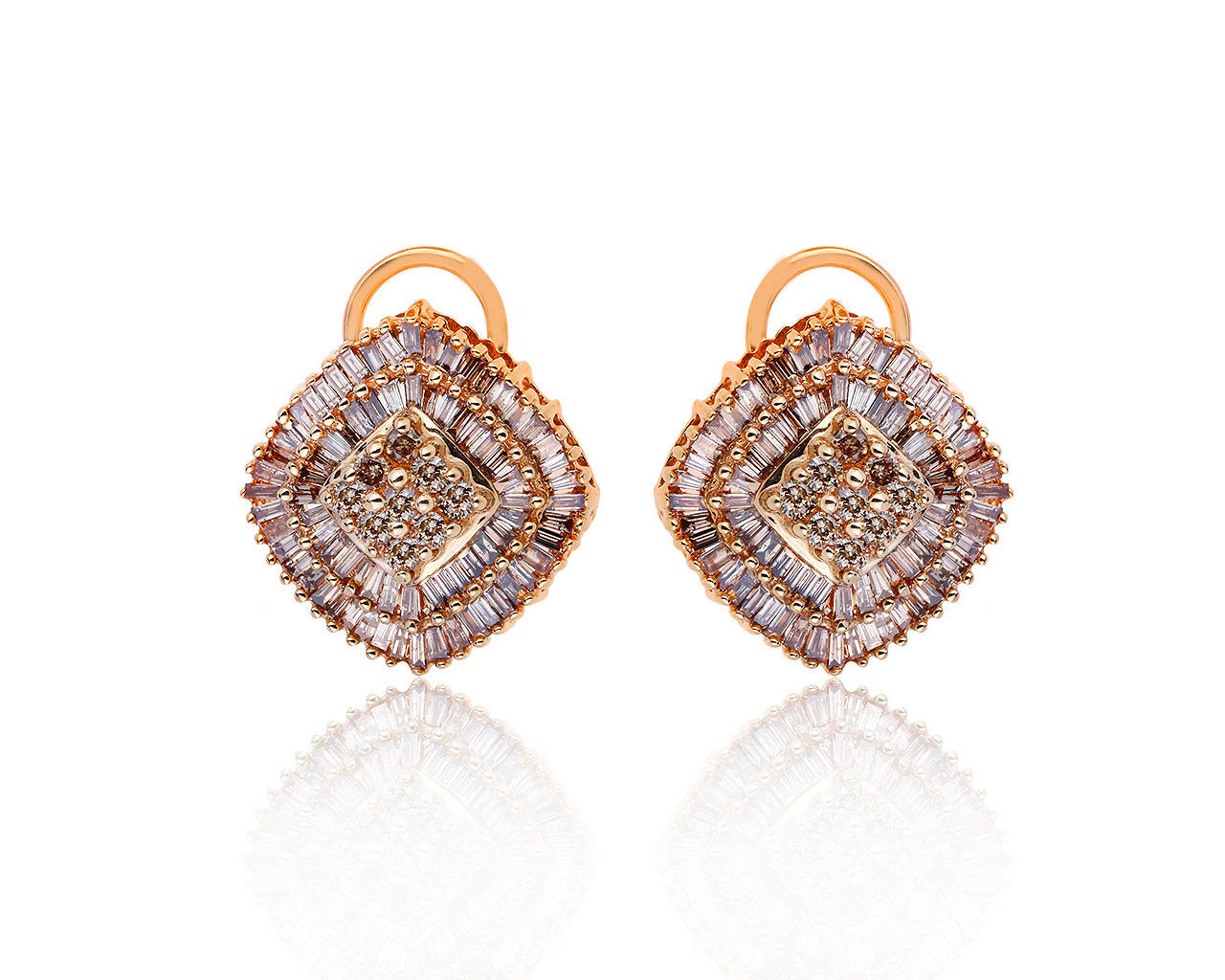 Роскошные золотые серьги с бриллиантами 2.02ct 221119/1