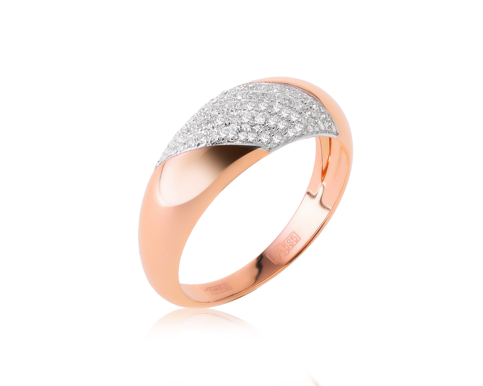Золотое кольцо с бриллиантами 0.17ct