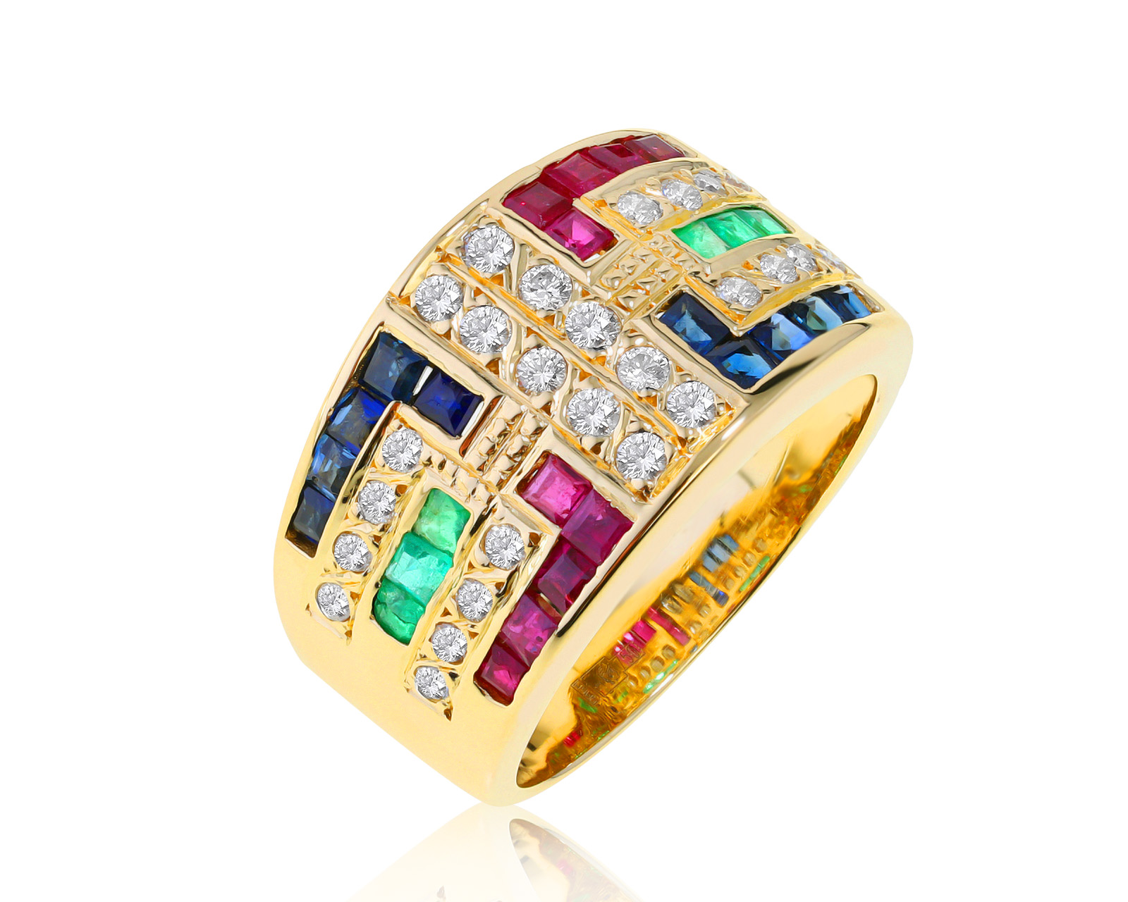 Прекрасное золотое кольцо с бриллиантами 0.55ct